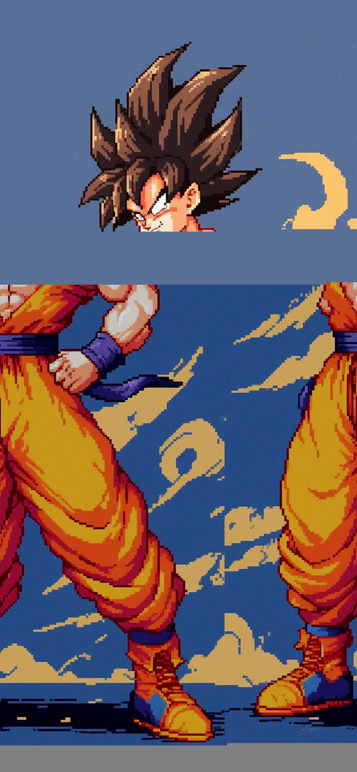 1183x2560 Pixel Goku Vintage Art Wallpaper Dragon Ball Wallpaper