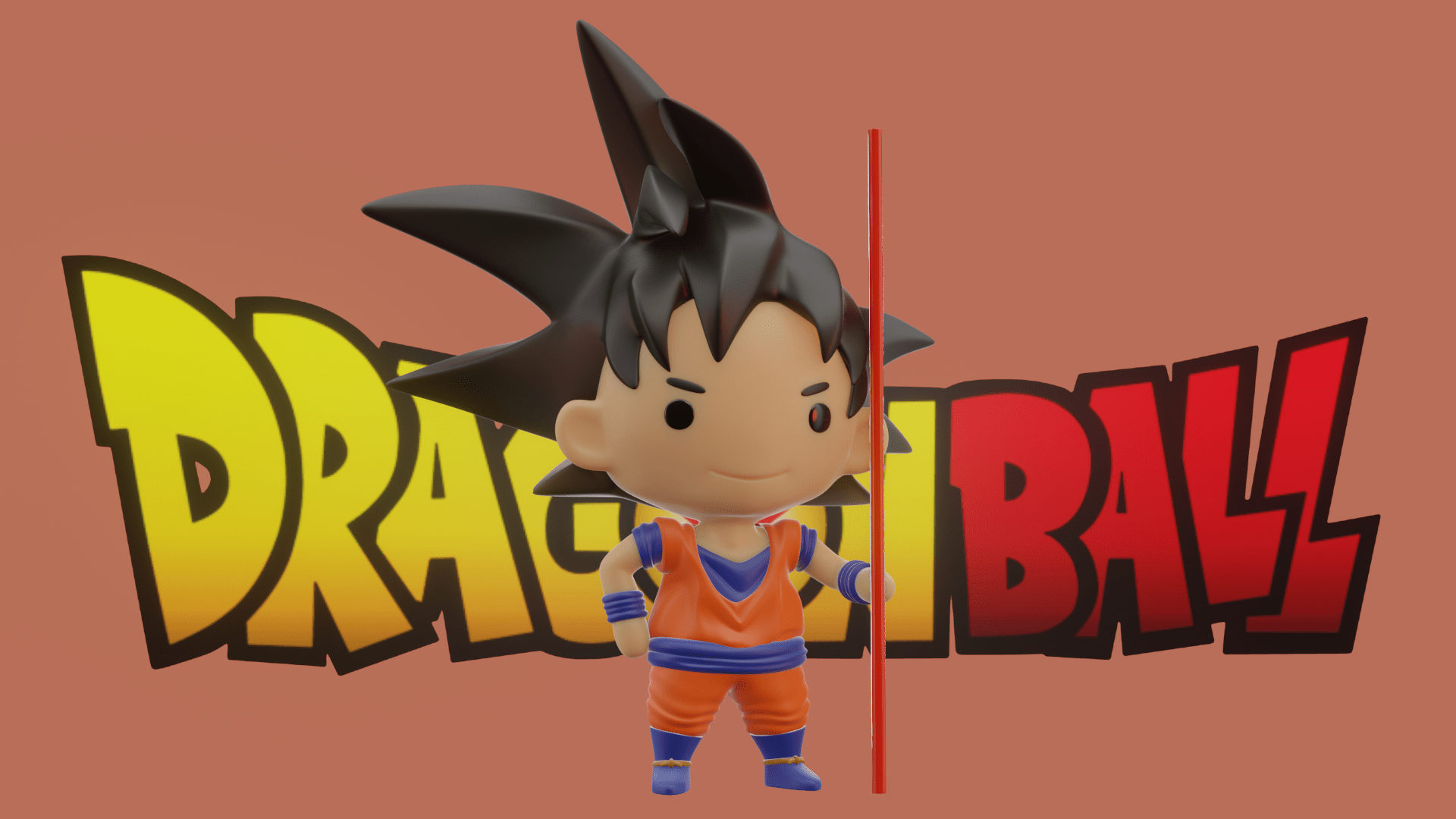 1920x1080 STL file Goku Chibi Ball