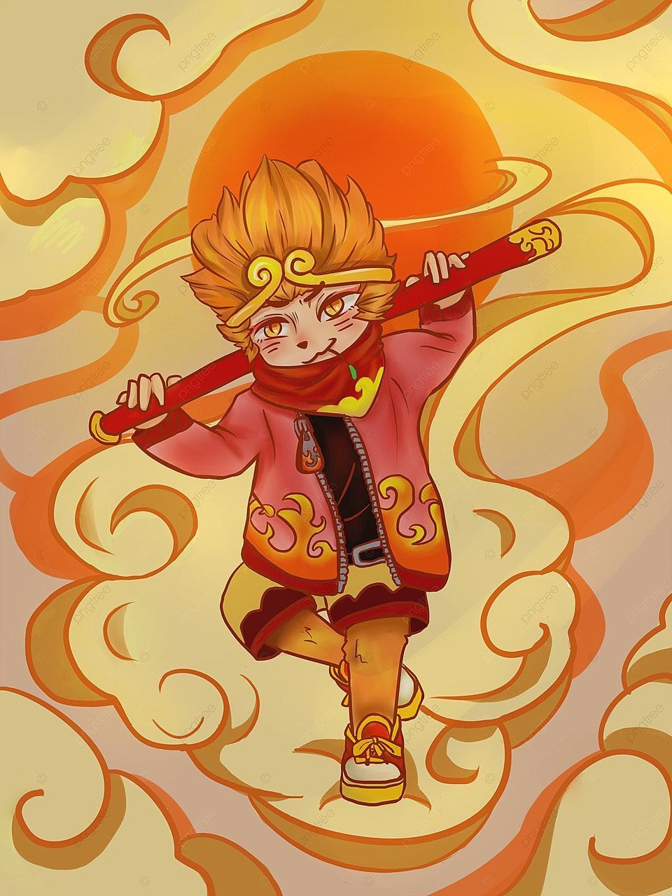 960x1280 Handsome Wukong Chinese Style, Handsome, Goku, Guofeng Illustration Background And Wallpaper For Free Download
