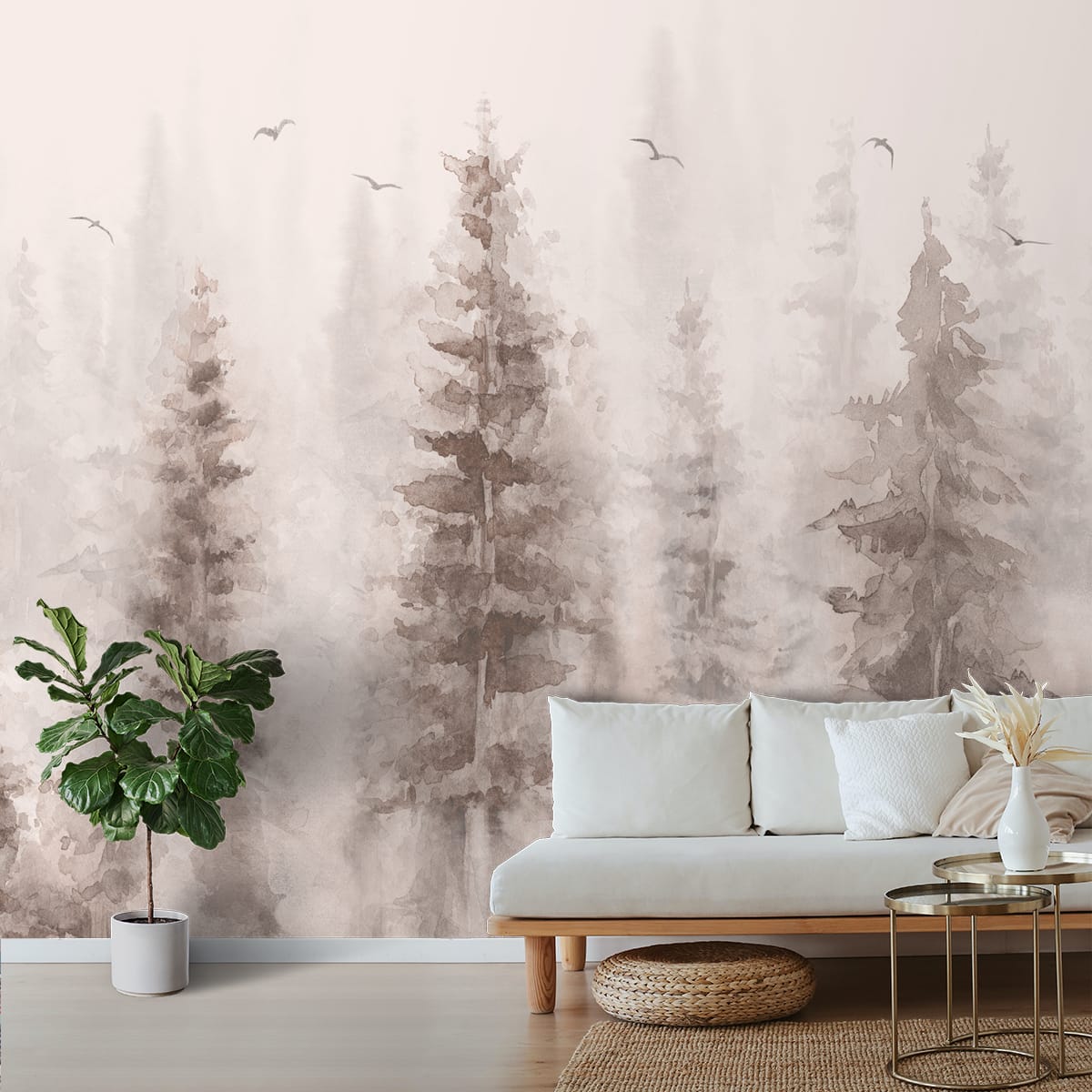 1200x1200 Hazy Forest Background Wallpaper for Walls. Life n Colors