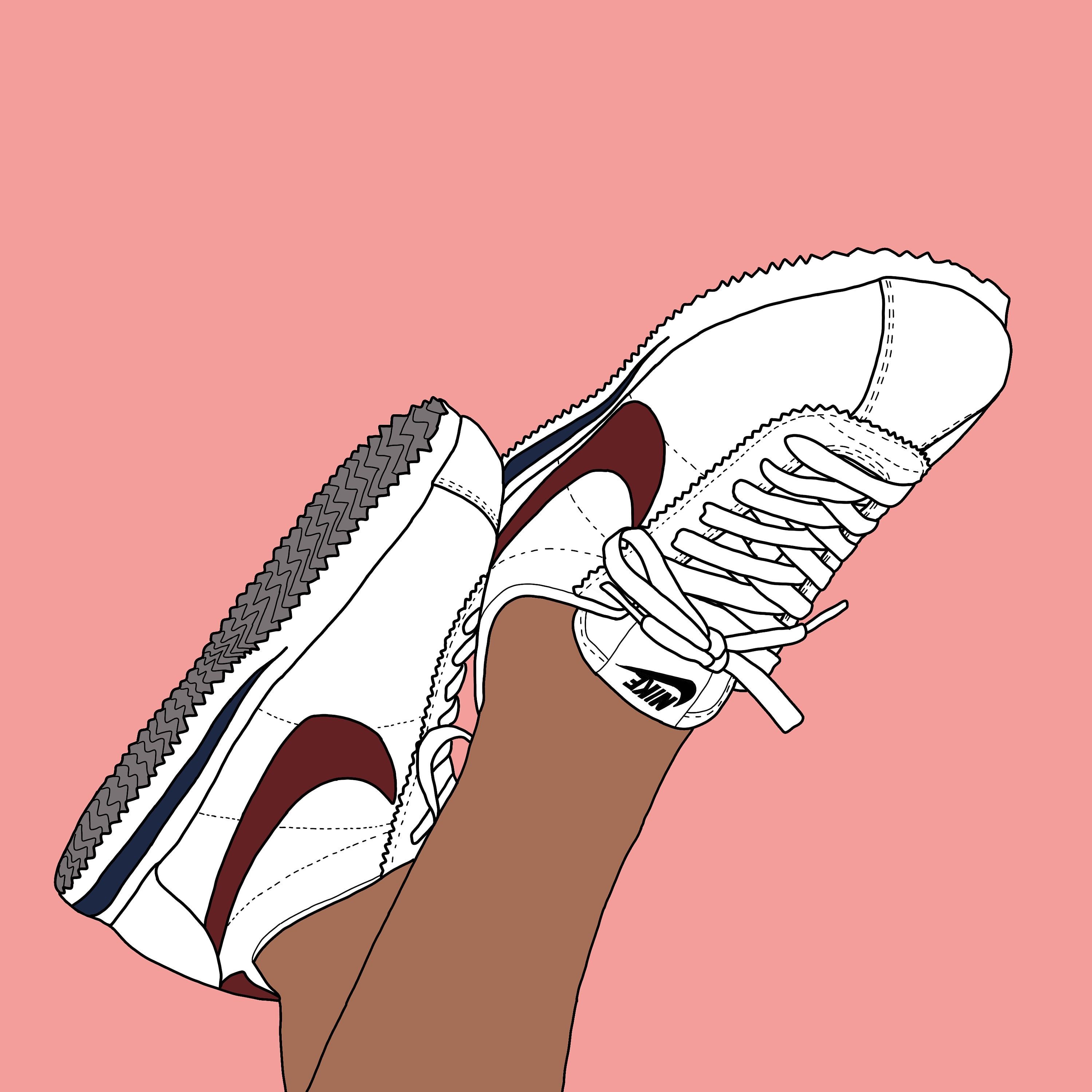 nike cortez painting
