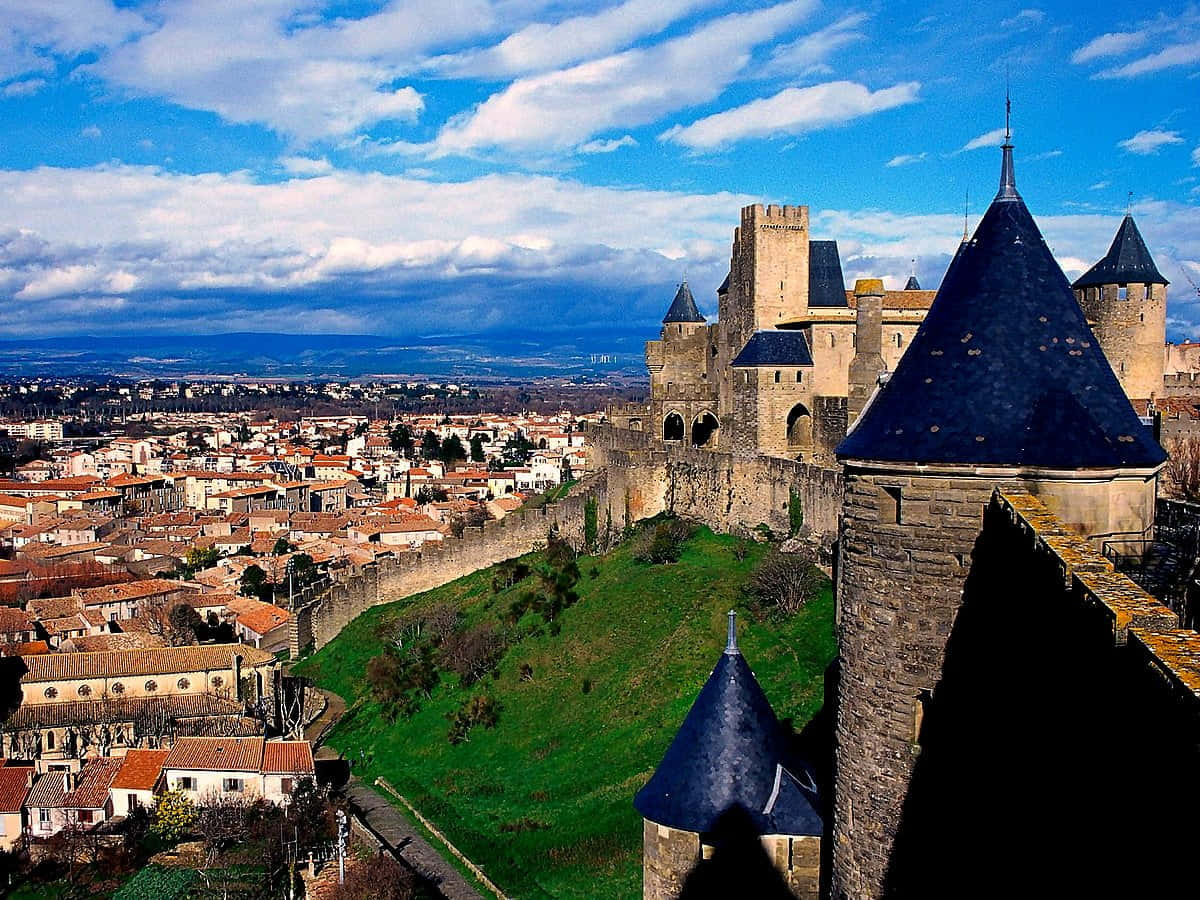 1200x900 Download Castle And La Bastide Saint Louis In Carcassonne Wallpaper
