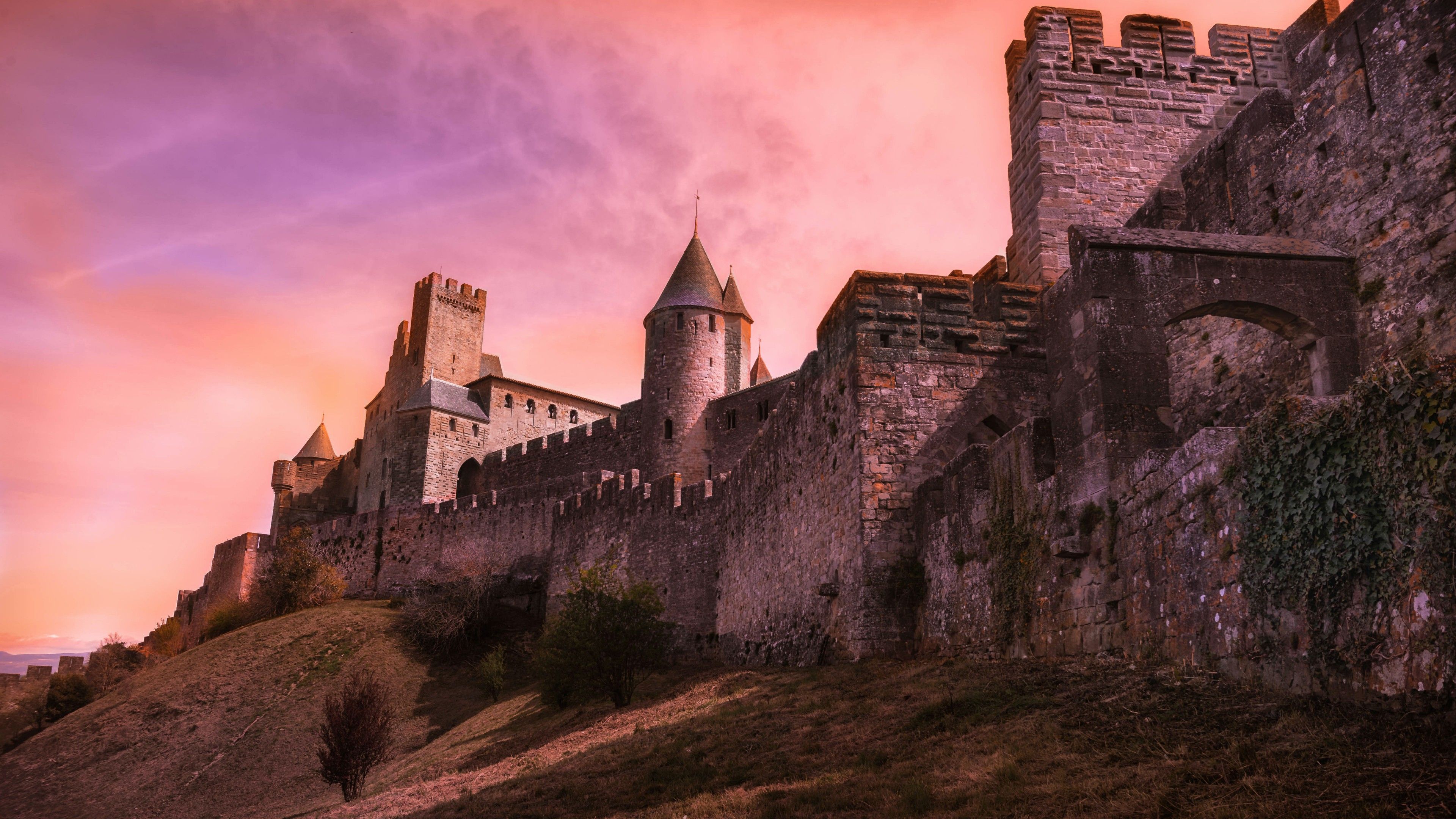 3840x2160 Fortified City of Carcassonne