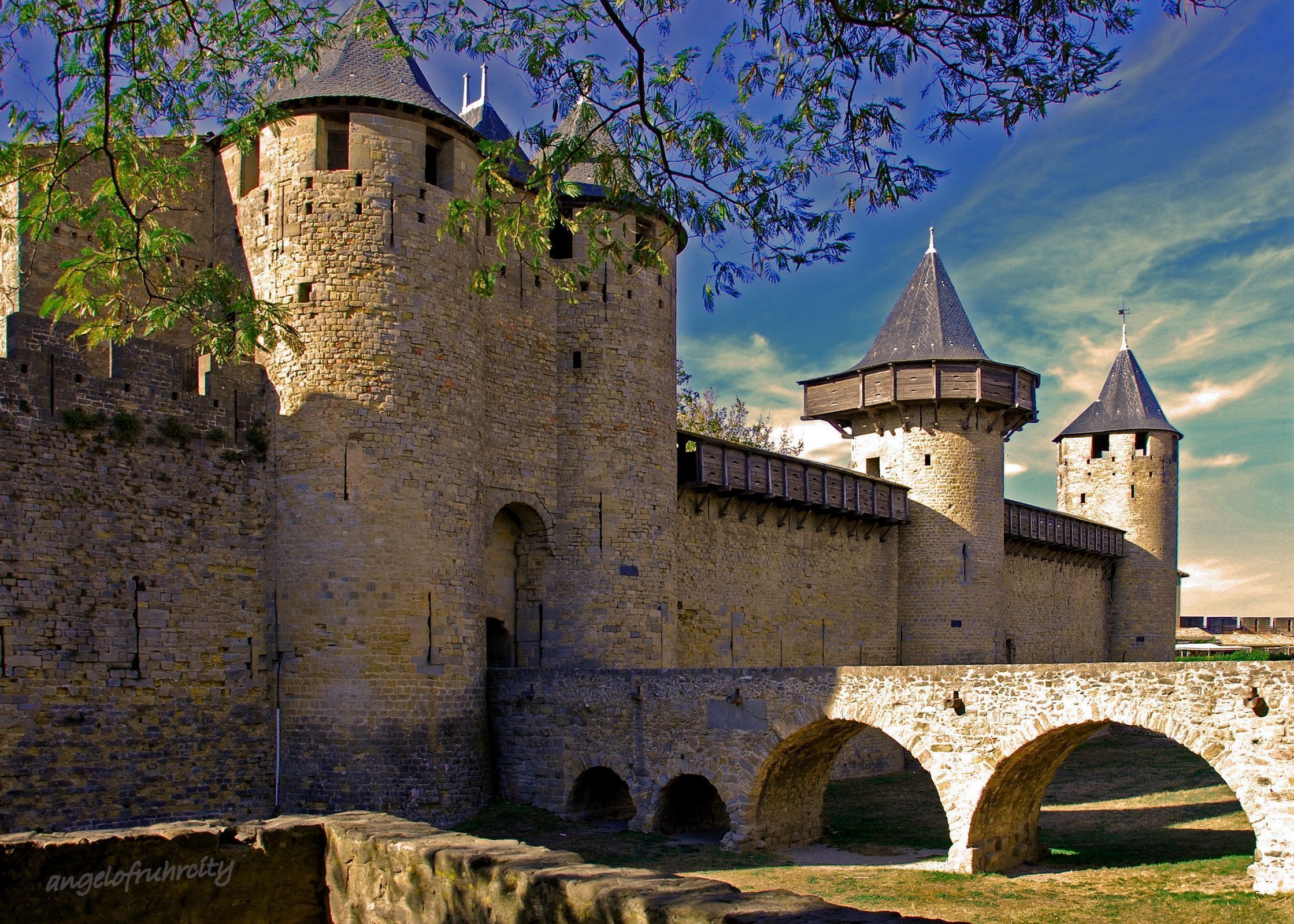 2239x1600 Desktop Wallpaper Castle Carcassonne, France Castles 2239x1600
