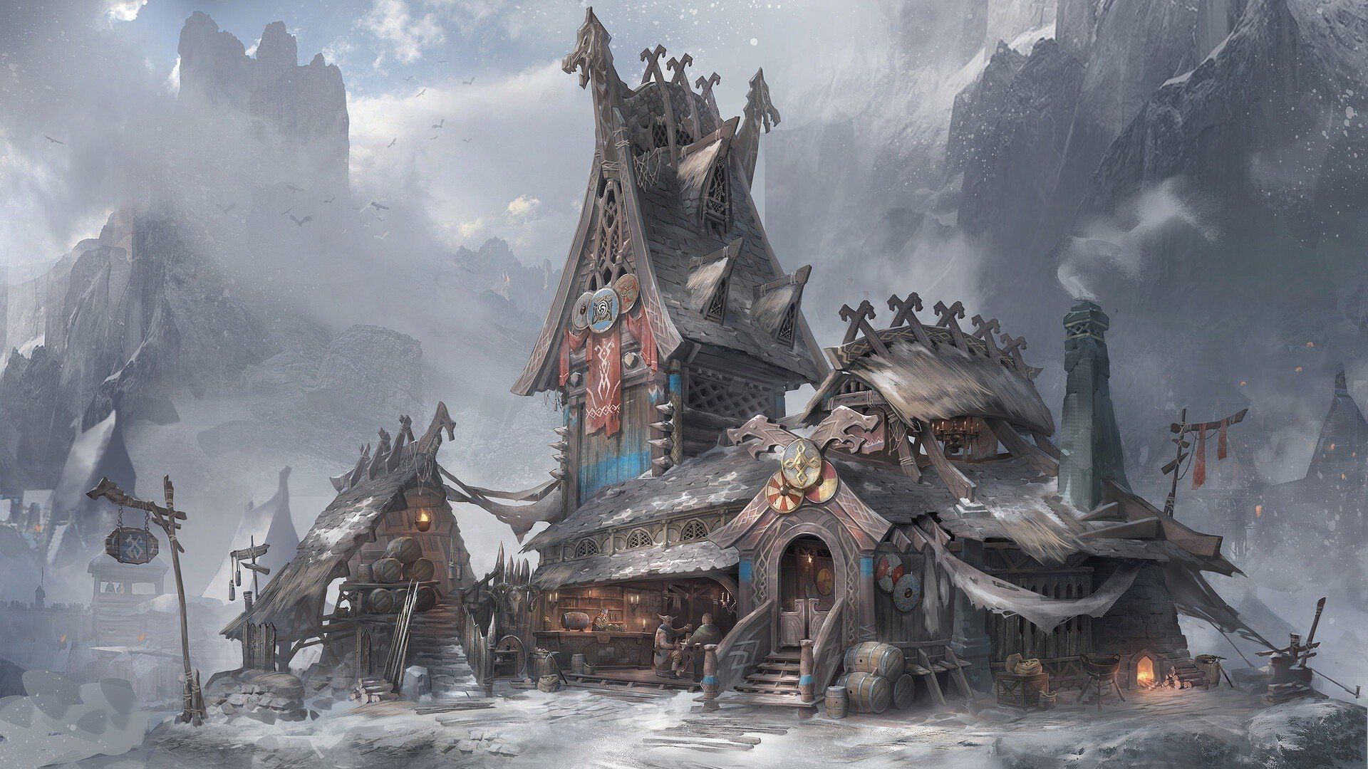 1920x1080 Viking Tavern by JIE .L