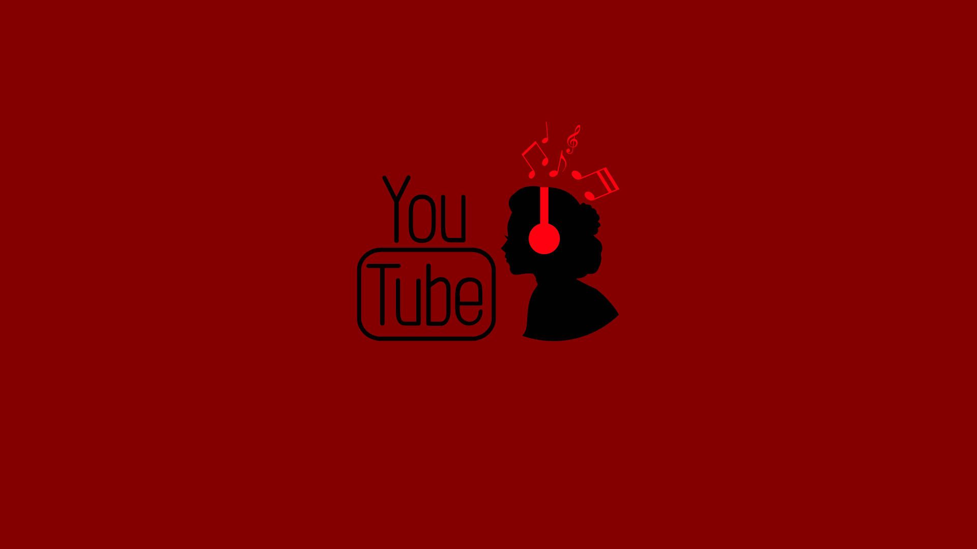 1920x1080 Download Youtube Logo With Person Listening To Music Wallpaper