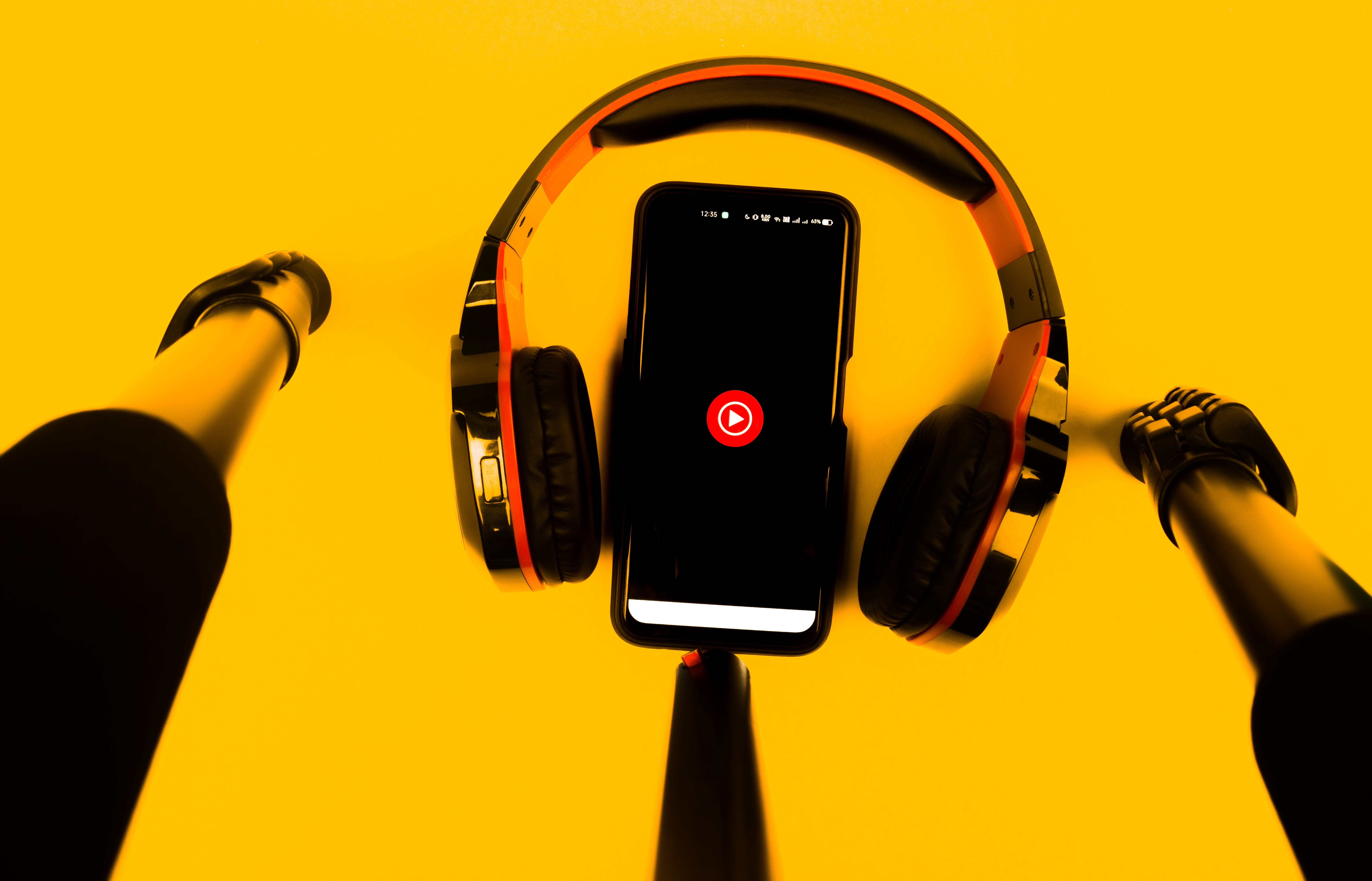 6960x4471 Youtube Music Songs and Music Videos app on the display of smartphone or tablet · Free