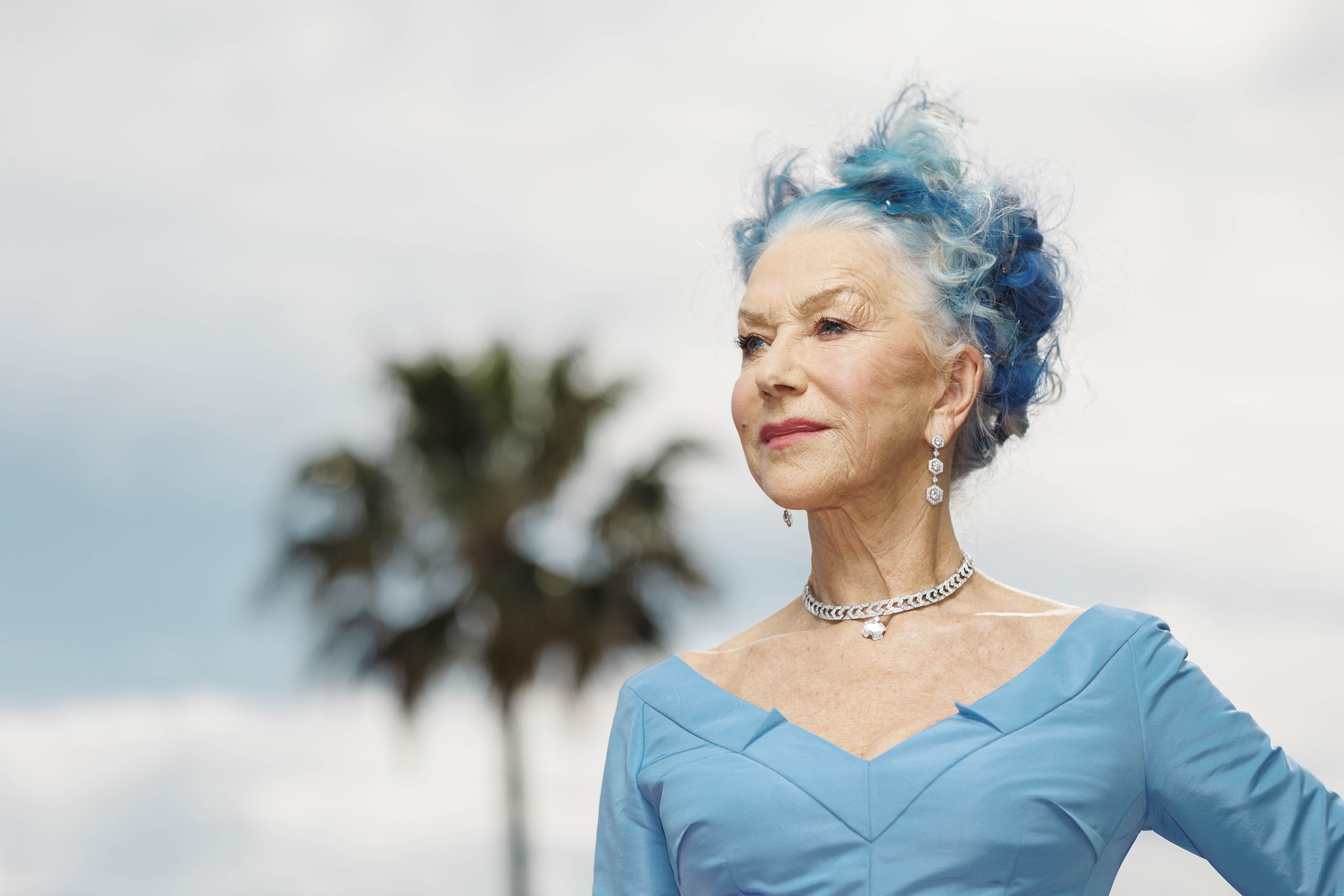 6000x4000 Helen Mirren Debuts Vivid Blue Hair at Cannes Film Festival