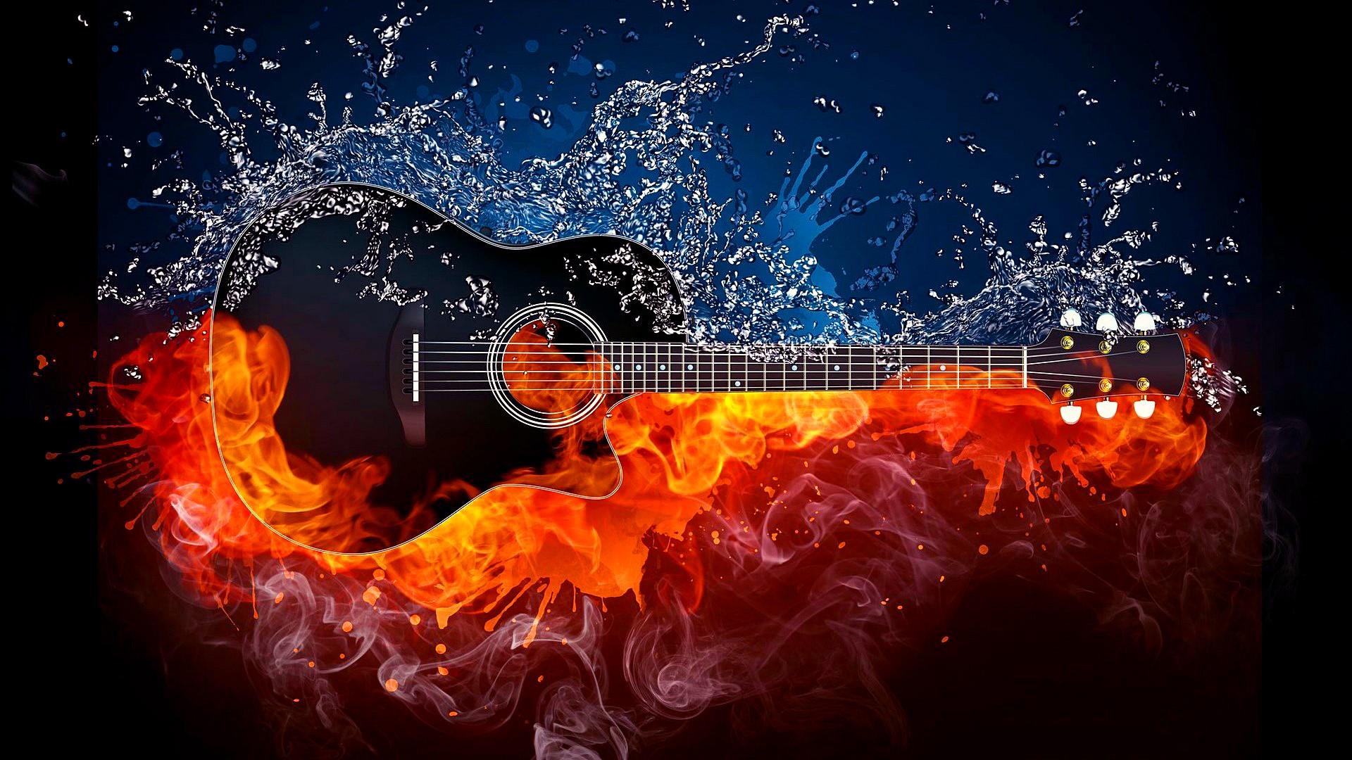 1920x1080 backiee on X: One of #today #favorite #wallpaper from #wallpapertudio10. # guitar #music #digitalart #water #fantasy #fire #splash #drops #flame #android / X