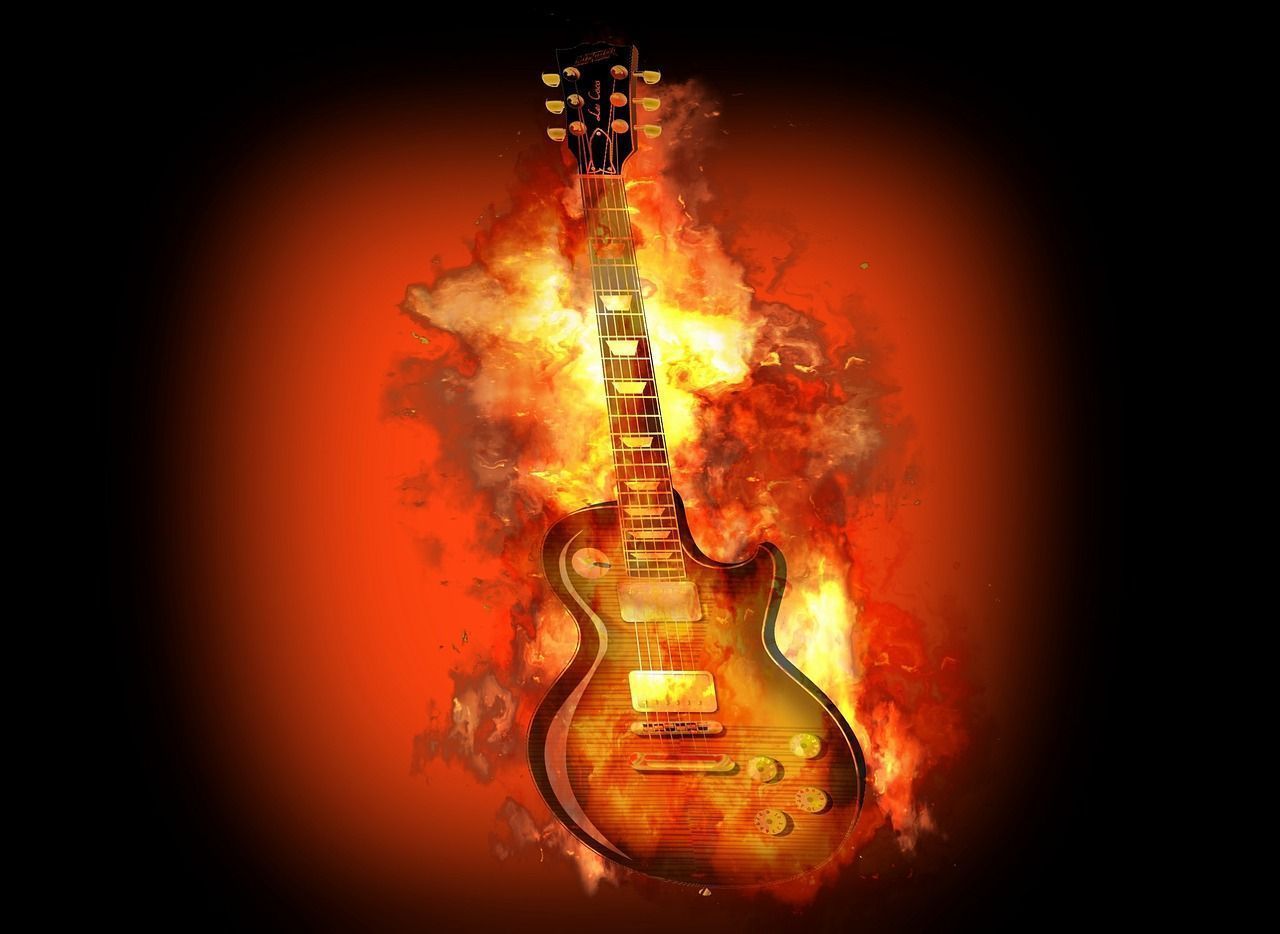 1280x934 Free Burning Guitar & Guitar Image