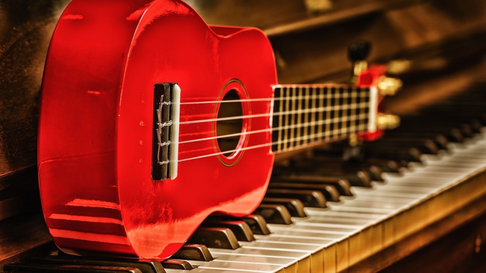 1600x900 Cool Fire Guitar 1600 x 900 HDTV Wallpaper
