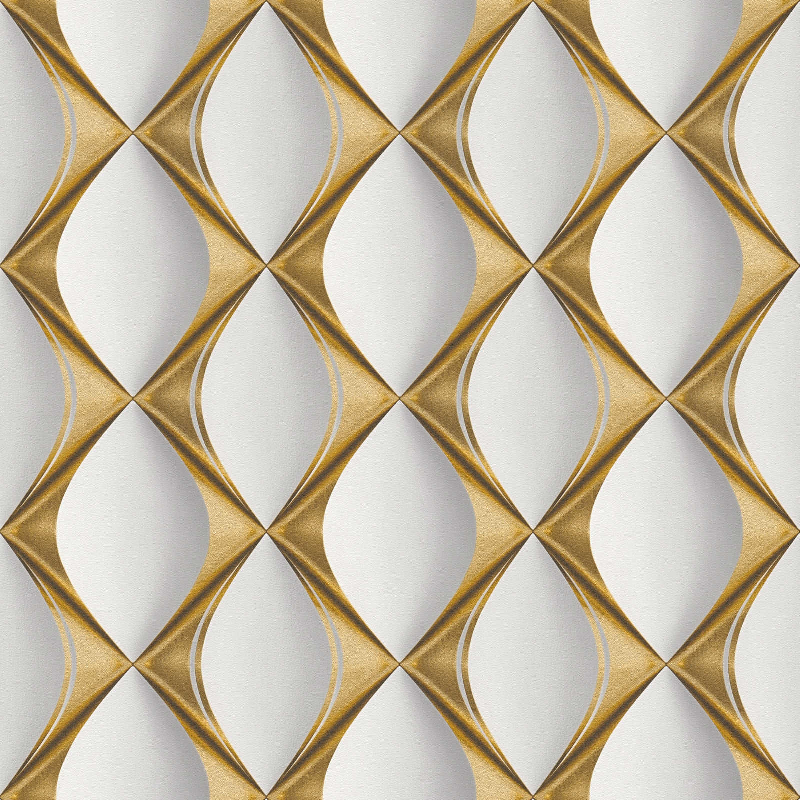 1600x1600 Wallpaper golden retro 3D pattern