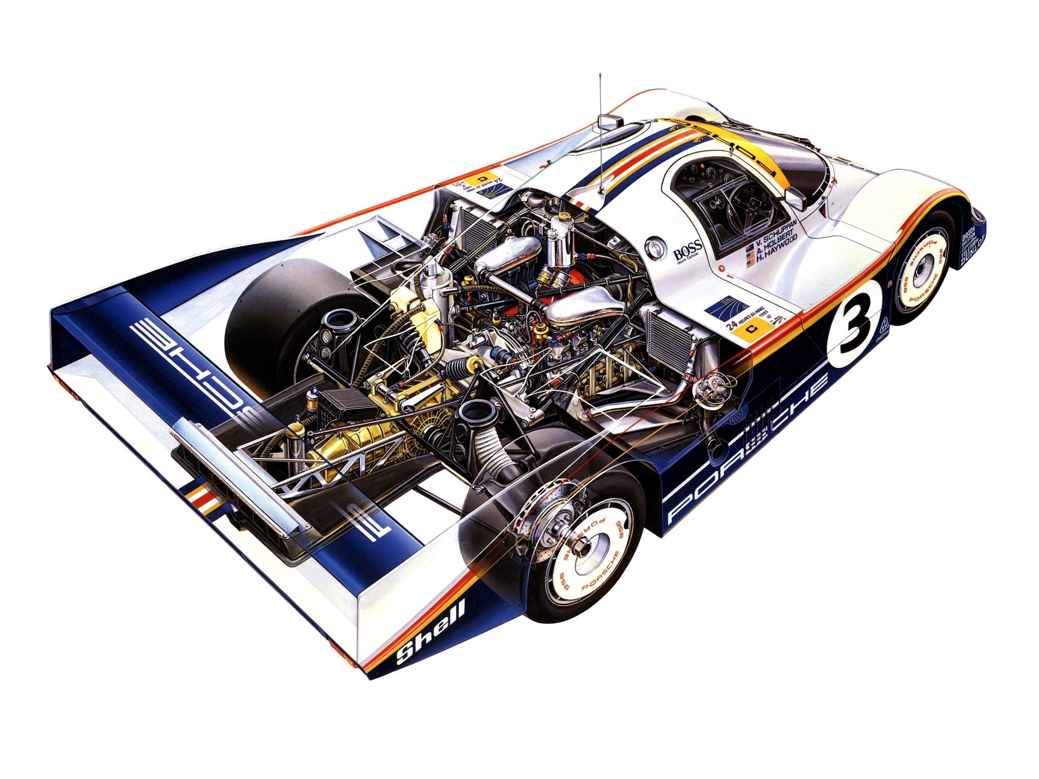 2048x1536 Porsche 956 C Coupe classic race racing engine engines wallpaperx1536