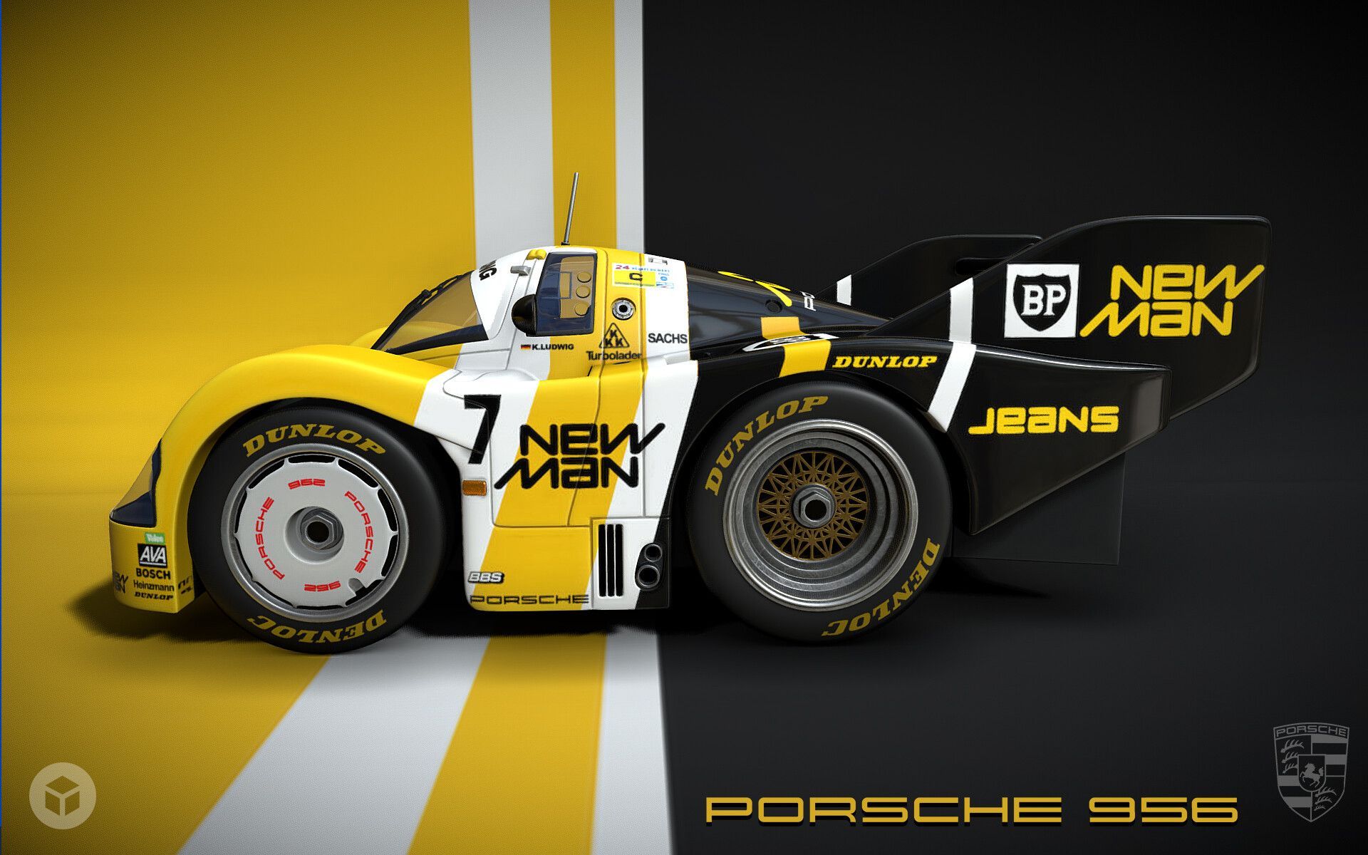 1920x1200 Porsche 956 Choro_Q style