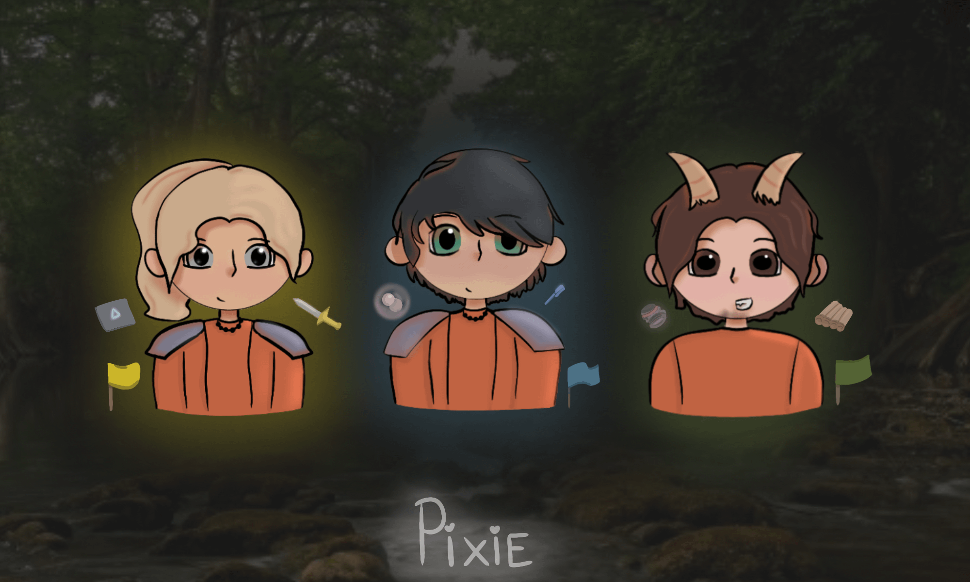 2000x1200 Percy jackson tablet wallpaper drawn by me. Don't trace or repost. Annabeth, Percy, and Grover
