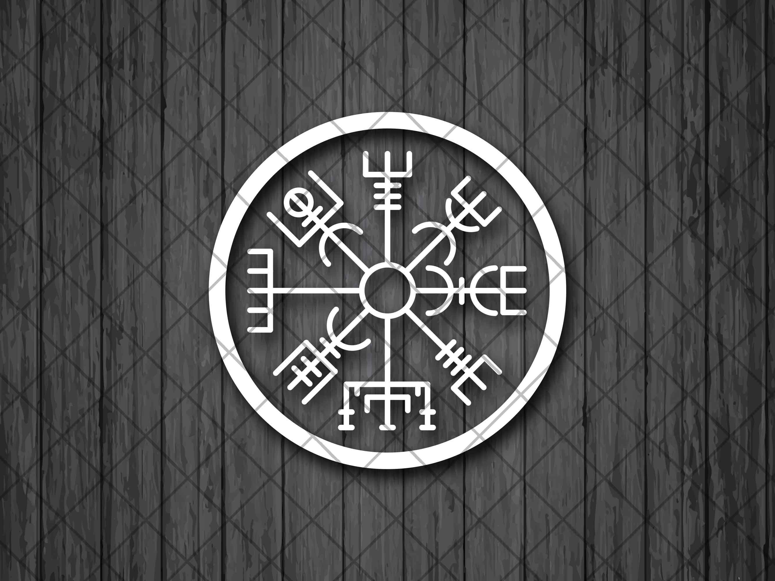 2666x2000 Vegvisir Rune Compass Vinyl Decal Sticker Vegvisir Rune