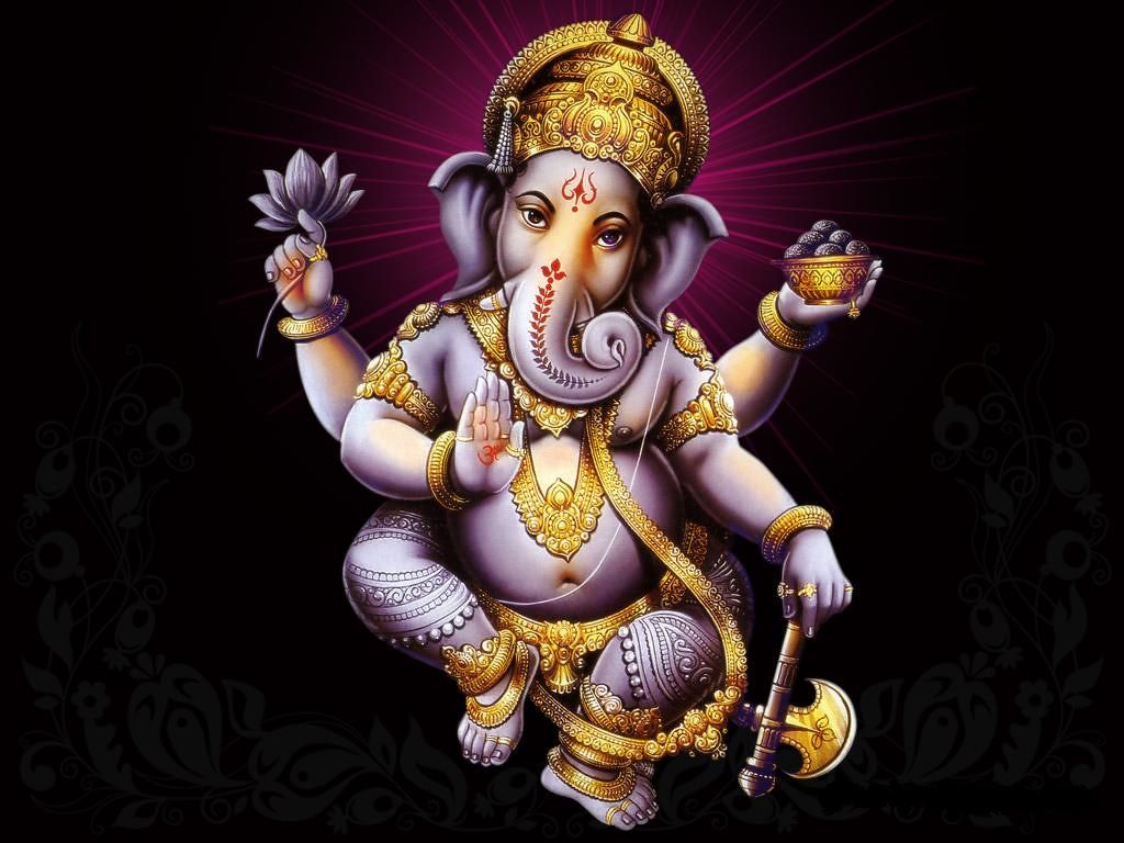 1024x768 Lord Ganesha Dark Background Hd Wallpaper