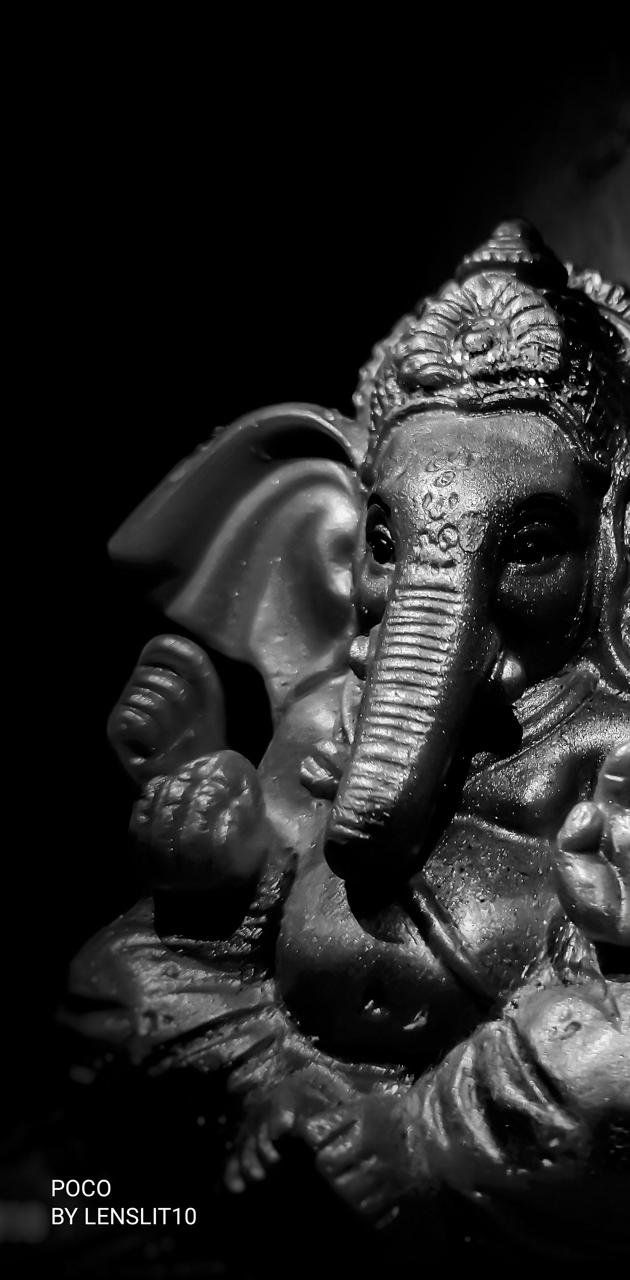 630x1280 Lord Ganesha Black Idol Wallpaper Download