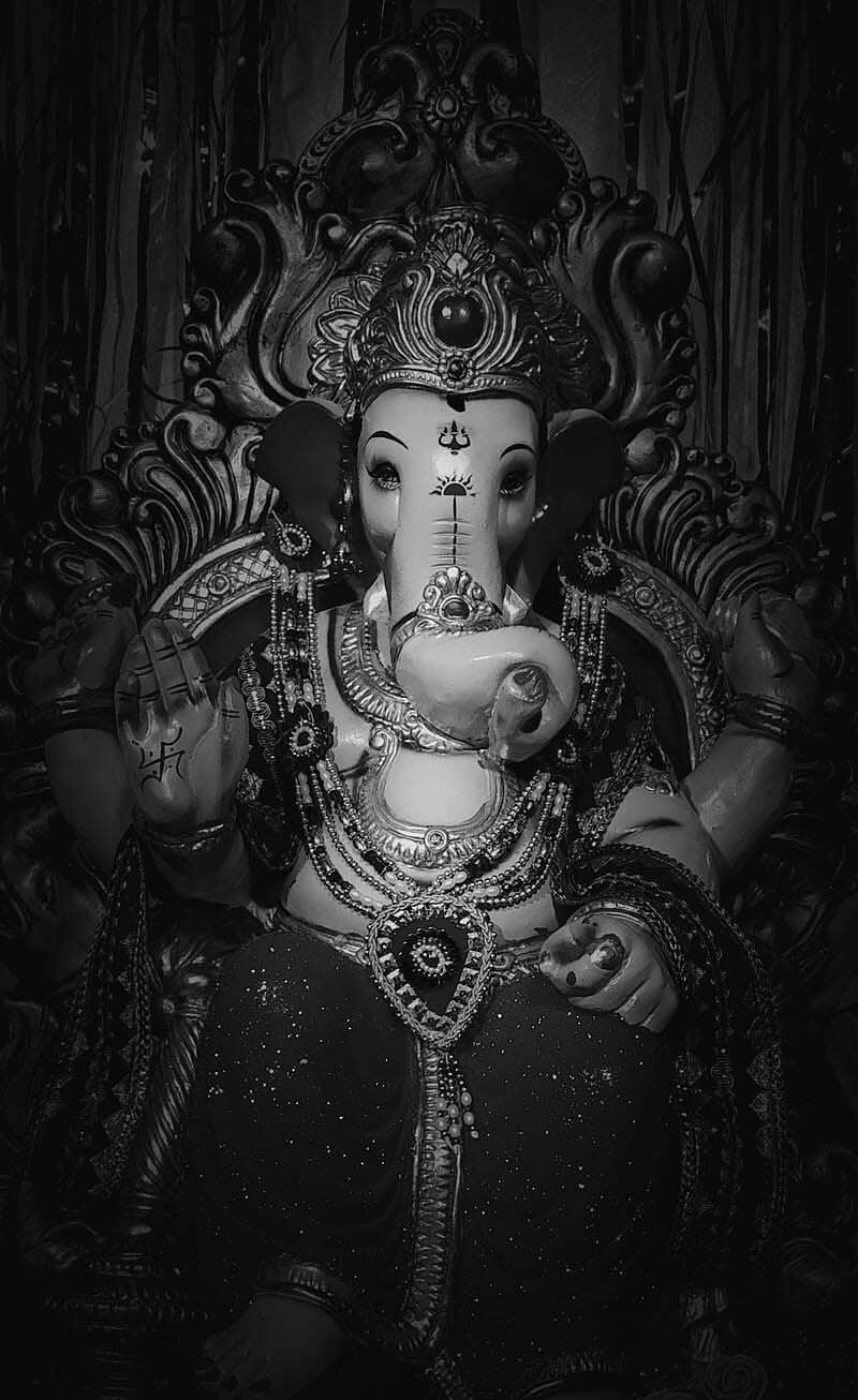 800x1306 Black Ganpati Wallpaper
