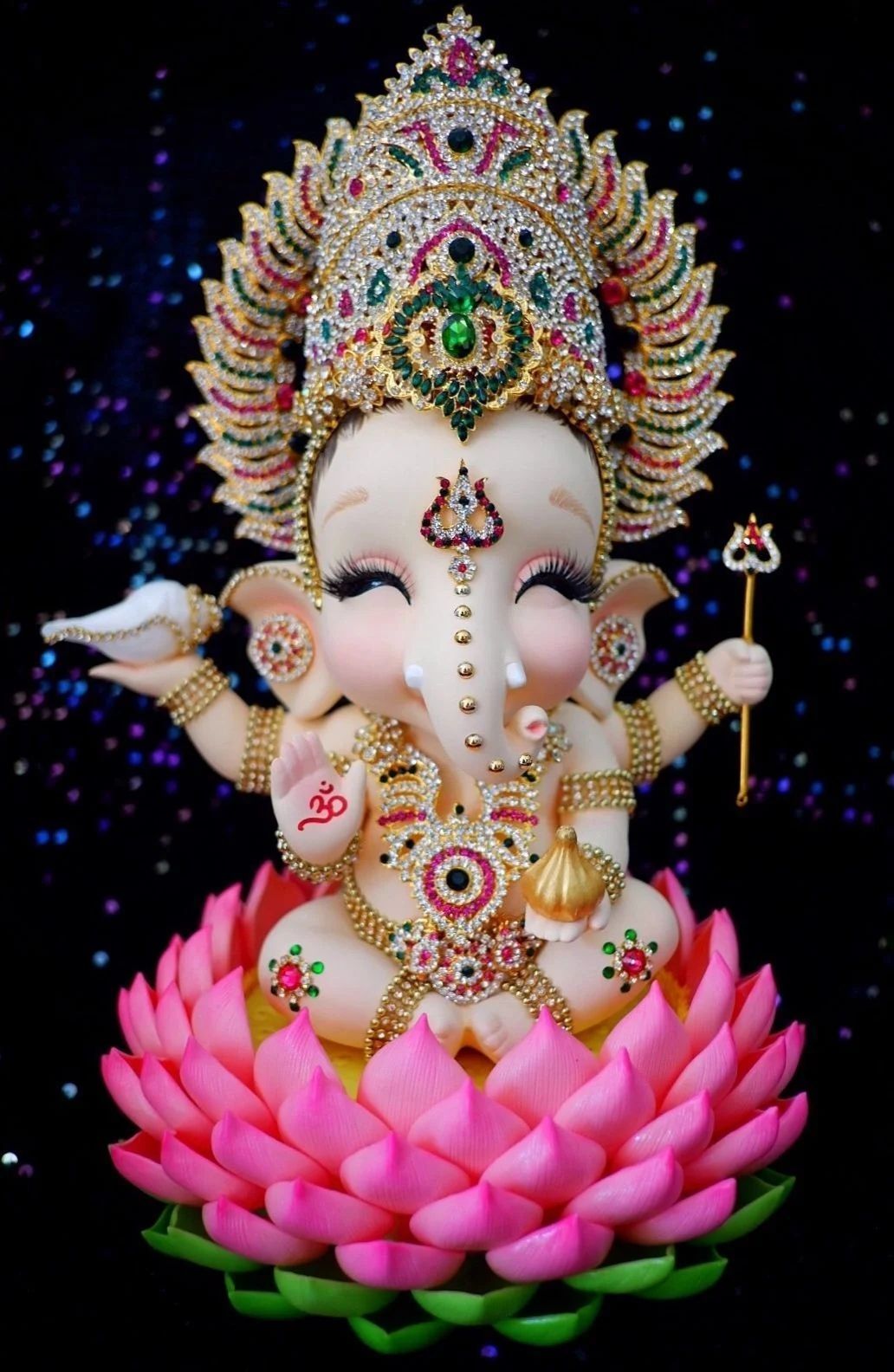 1032x1584 Cute ganesha in black color Wallpaper Download