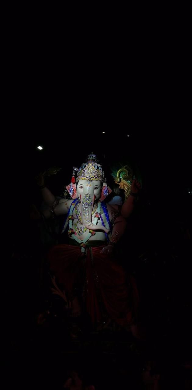 630x1280 Black Ganpati Wallpaper