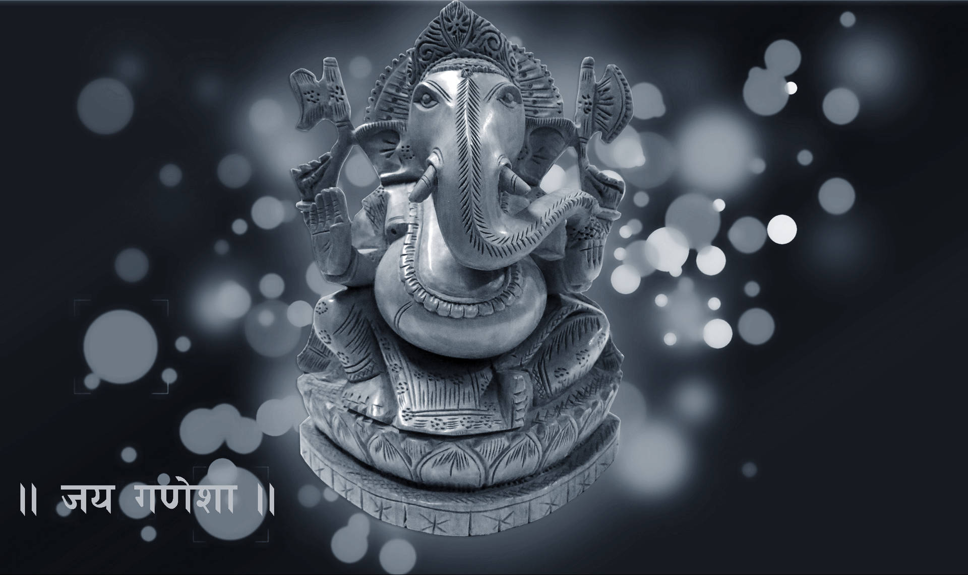 1920x1142 Download Ganesh Black And White Bokeh Wallpaper