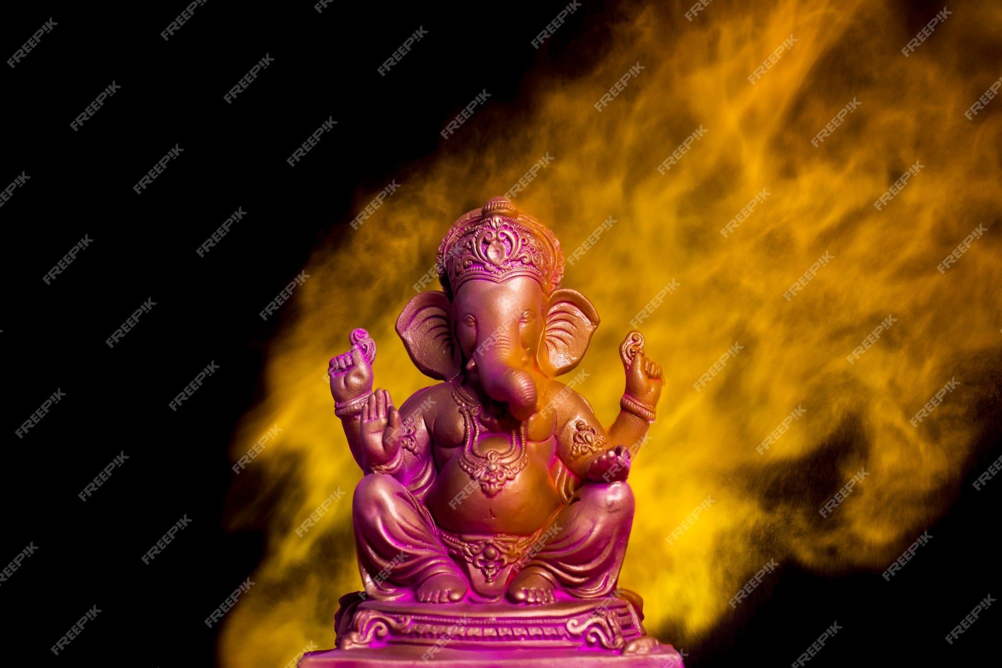 2000x1333 Premium Photo. Lord ganesha sclupture over dark background. celebrate lord ganesha festival