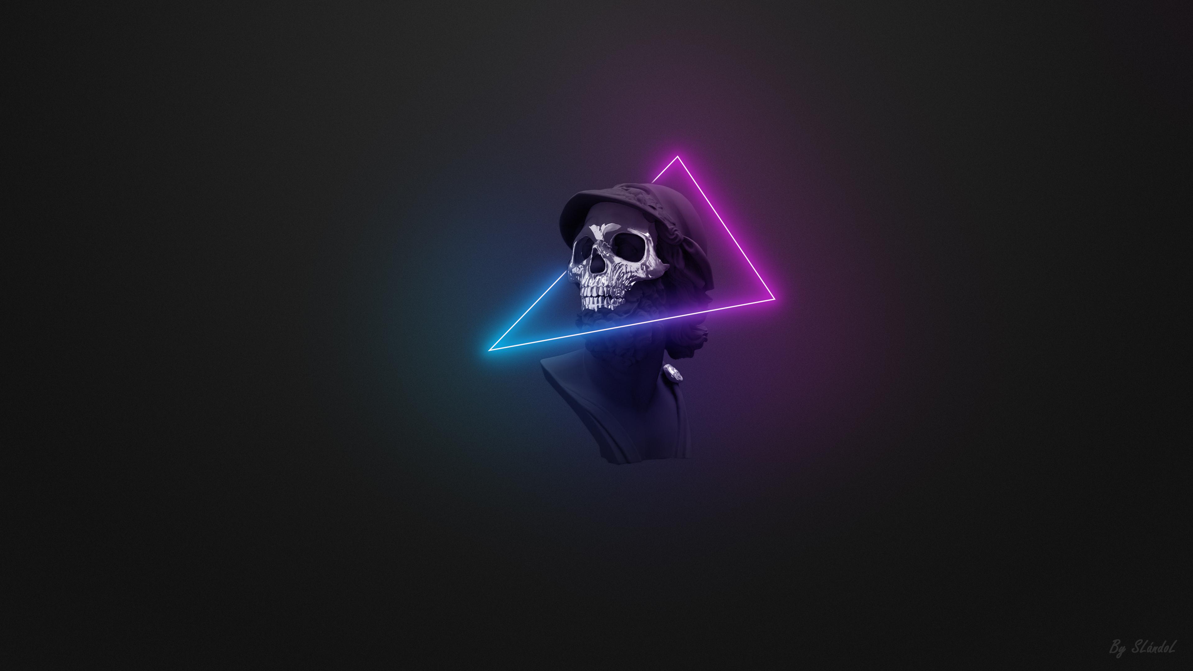3840x2160 Black Skull 4k Wallpaper