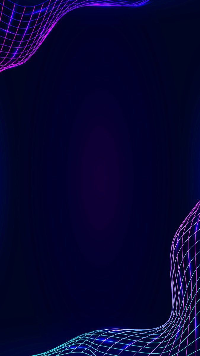 675x1200 Download premium vector of Neon synthwave border on a dark purple social story template vector. Purple wallpaper iphone, Purple wallpaper, Dark purple wallpaper