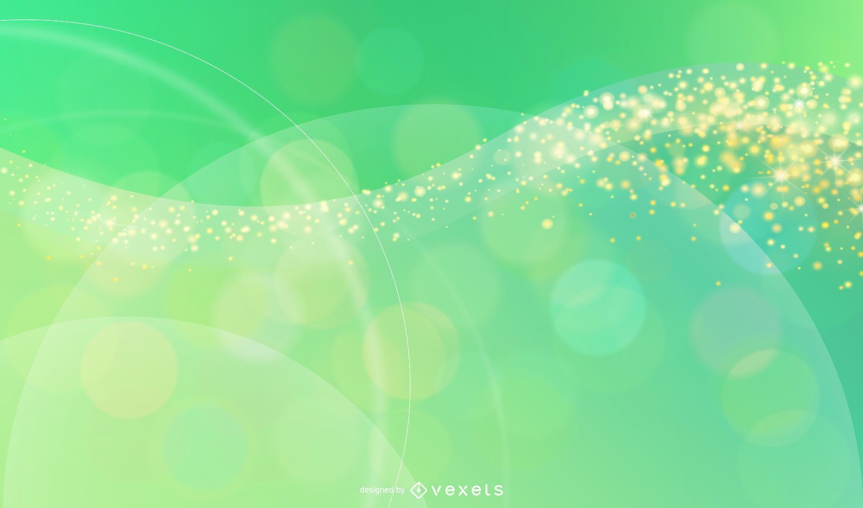 1700x1000 Abstract Bokeh Circles Green Background Vector Download