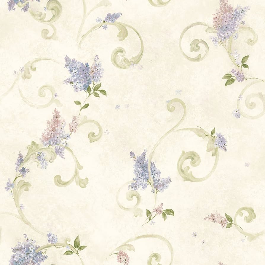 894x894 Belvedere, Lilac Blush Acanthus, 33' L X 20.5 W, Wallpaper Roll