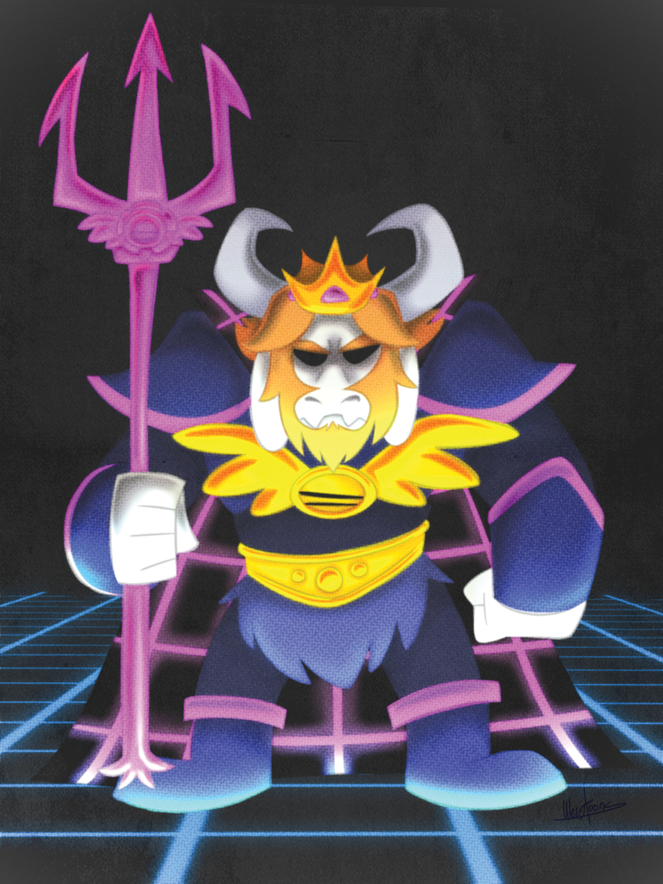 1296x1728 Synthwave Asgore by Weretoons101 - Fur Affinity [dot] net