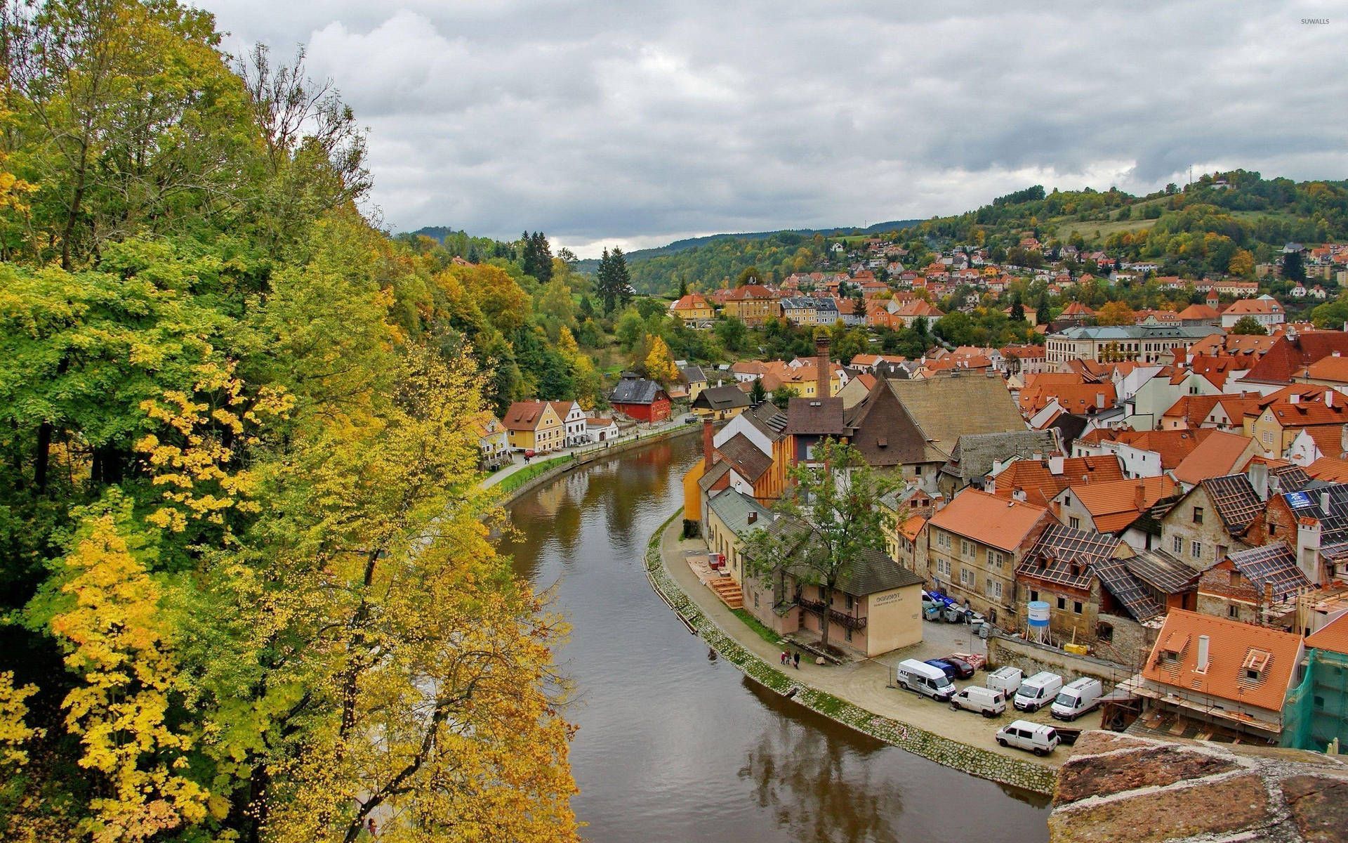 1920x1200 Download free Cesky Krumlov Village Czech Republic Wallpaper