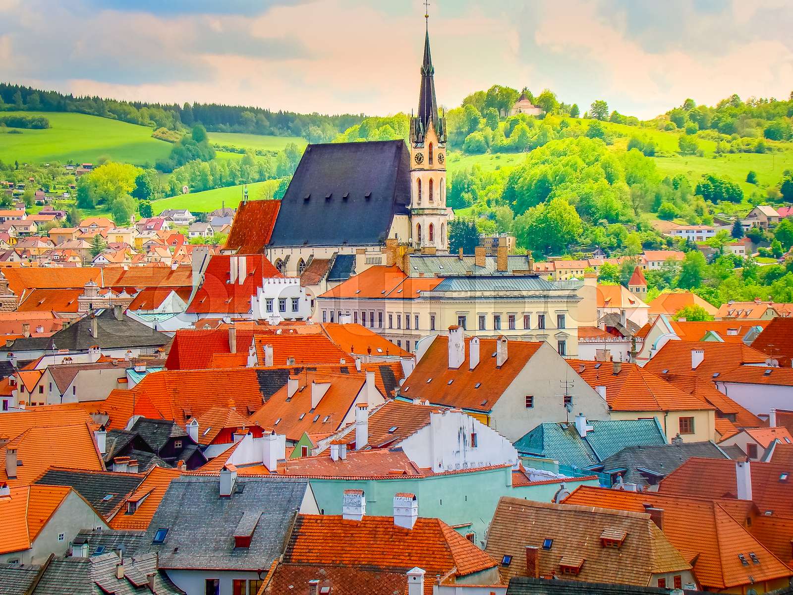 1600x1200 Cesky Krumlov old town, medieval city in Bohemia, Czech Republic