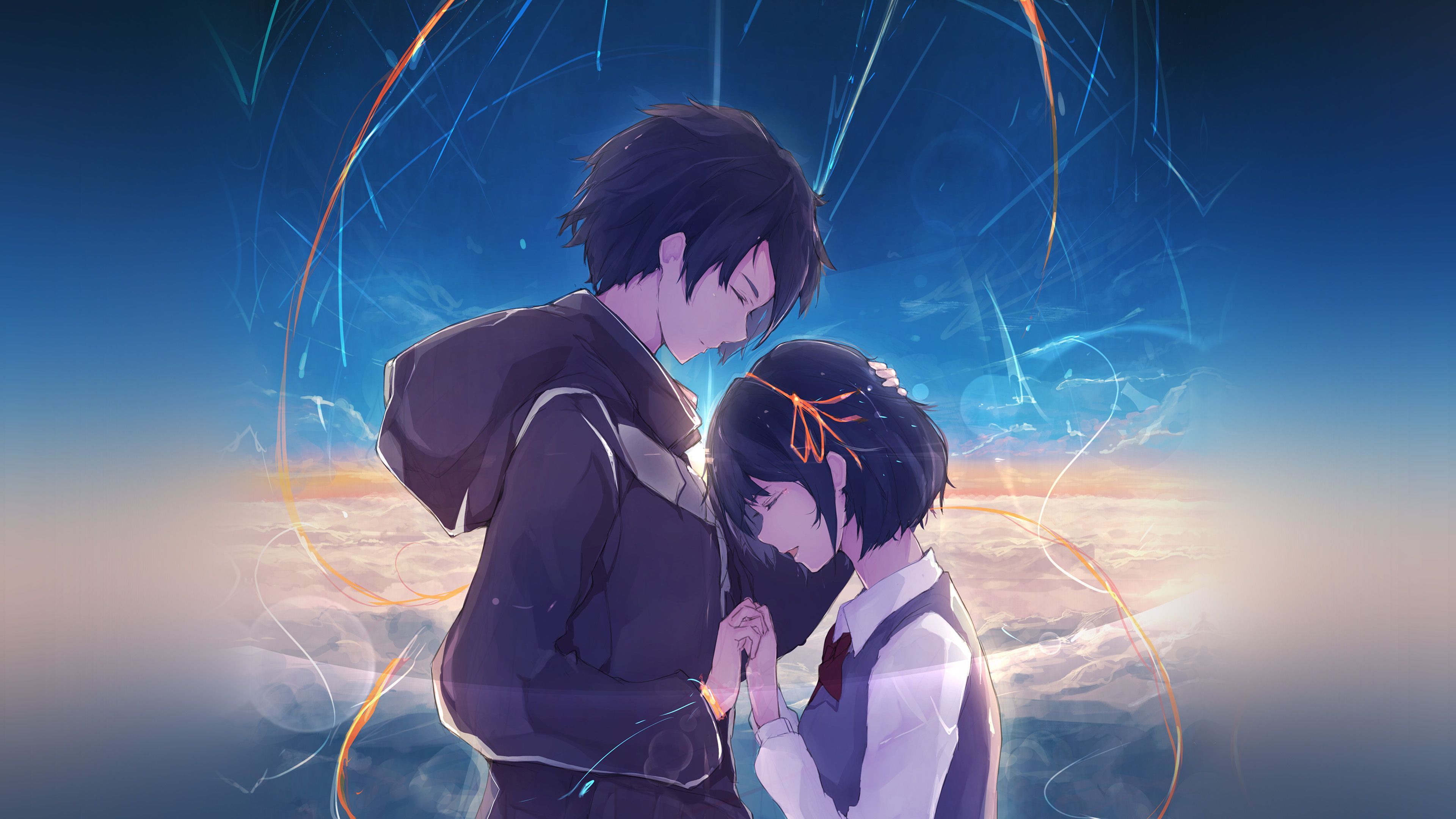 3840x2160 wallpaper for desktop, laptop. anime kiminonawa drawing art illustration