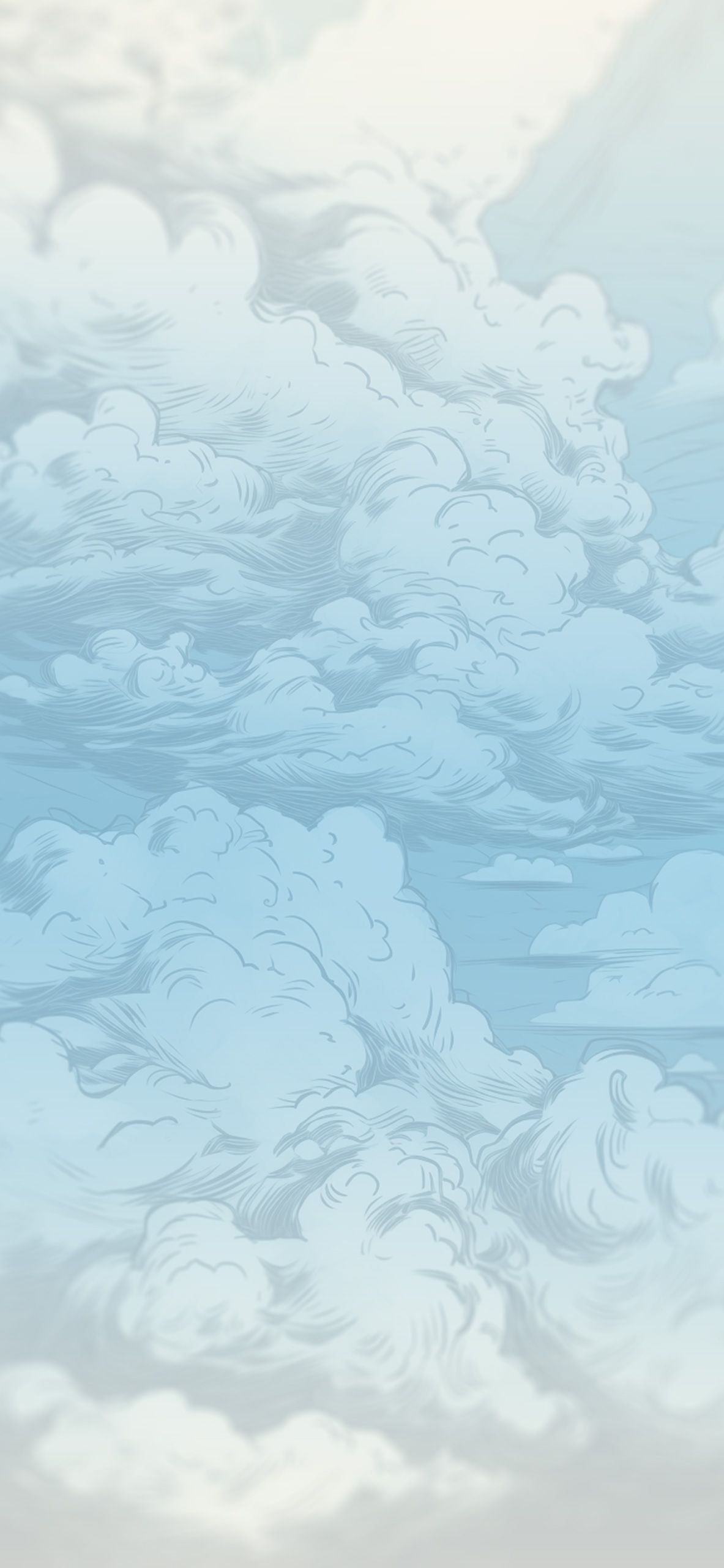 1183x2560 Clouds Sketch Wallpaper Aesthetic Wallpaper for iPhone