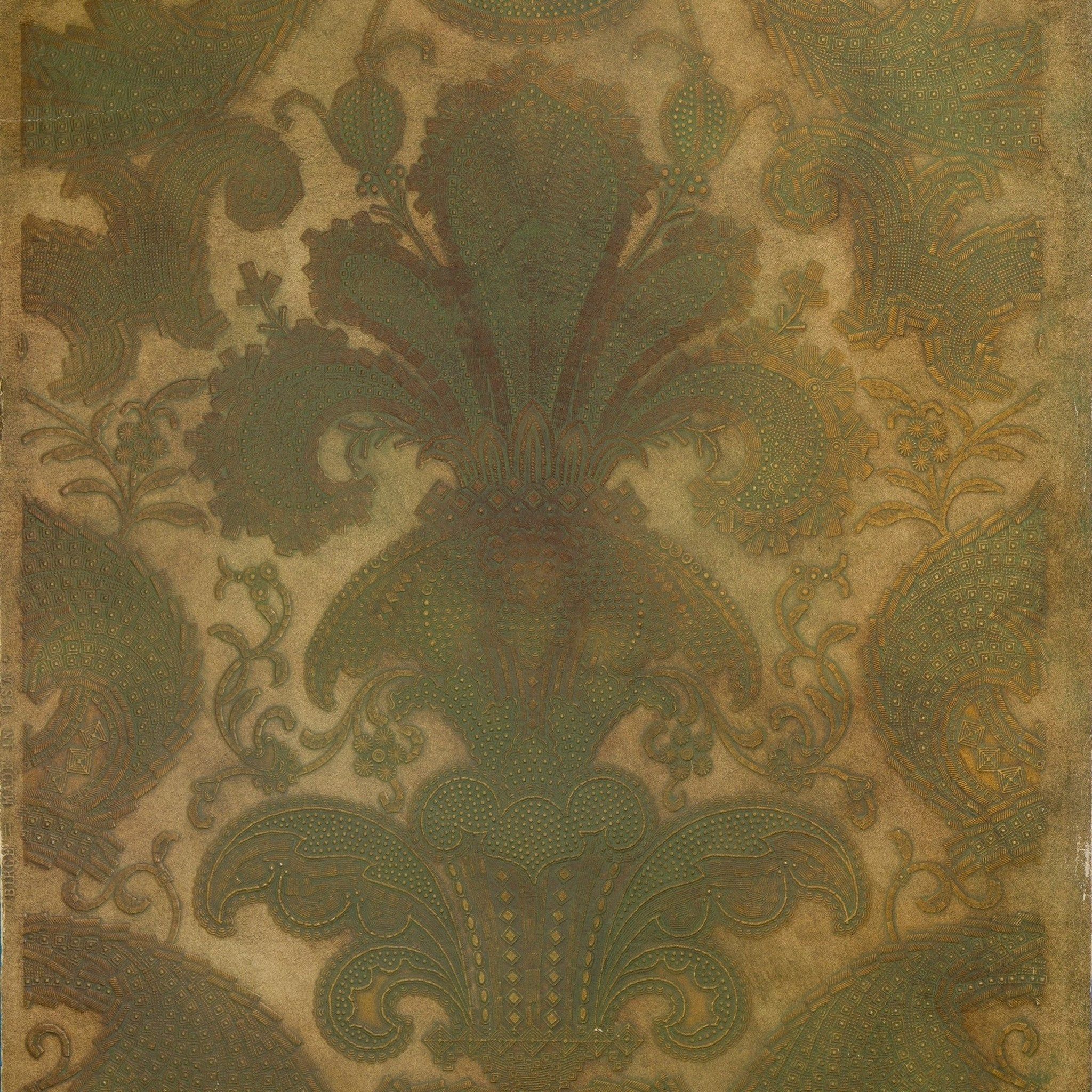 2048x2048 Tooled Leather Damask Antique Wallpaper & Company