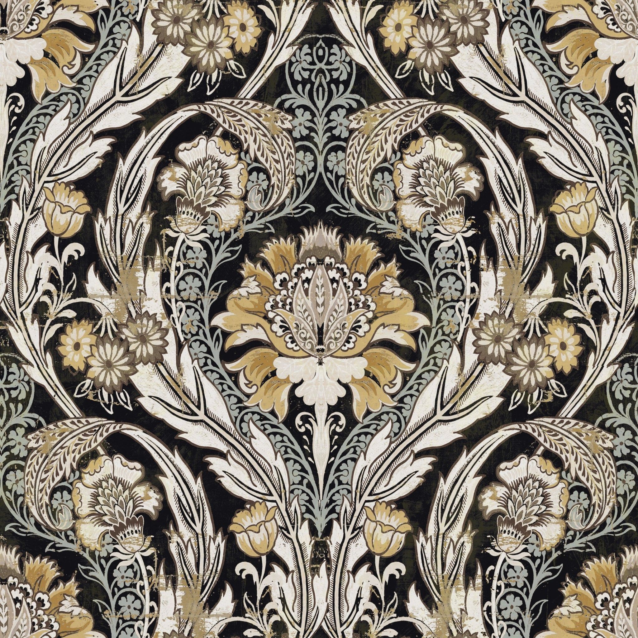 2048x2048 Black Damask Wallpaper