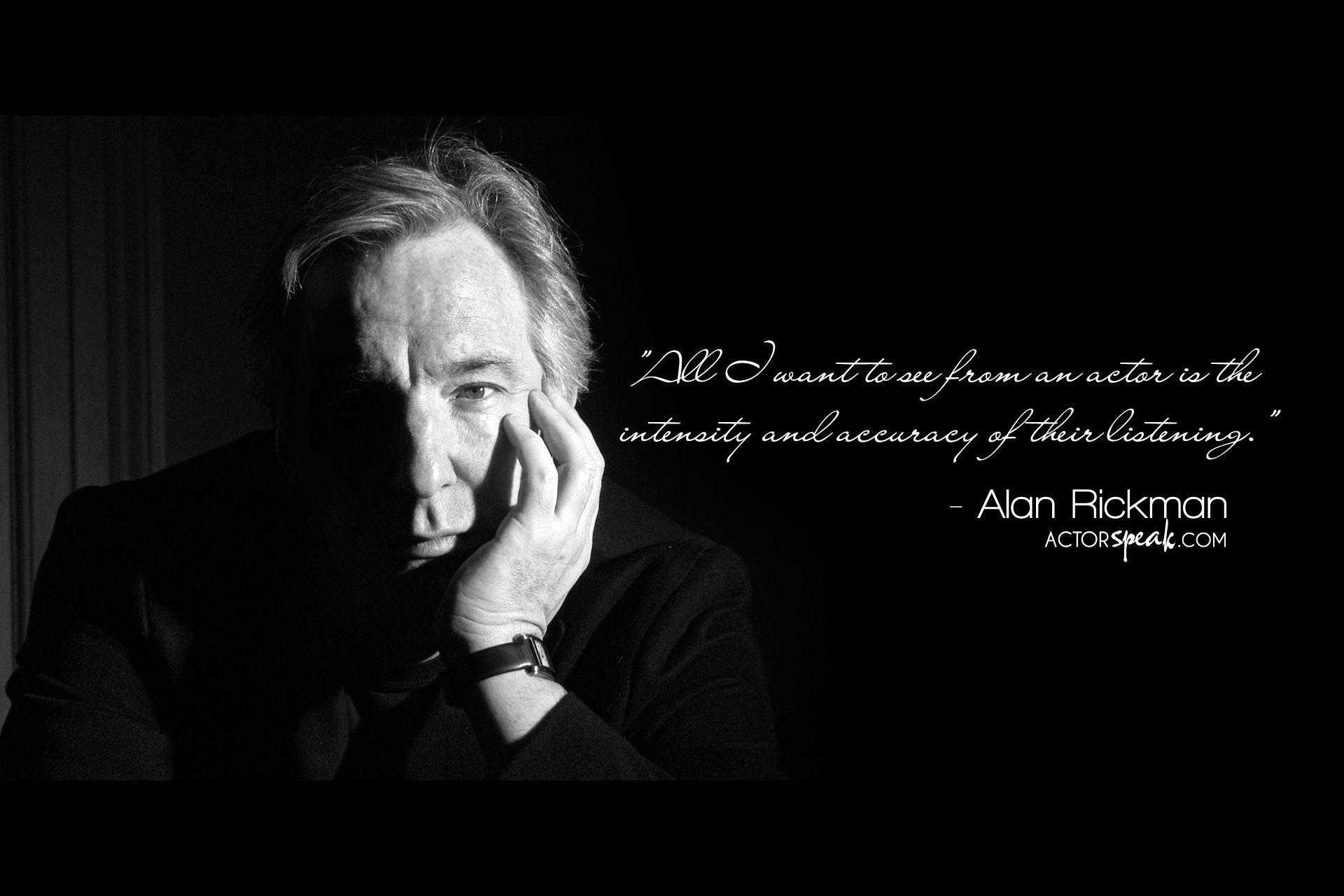 1920x1280 WALLPAPER: Alan Rickman Acting Quote With Photo