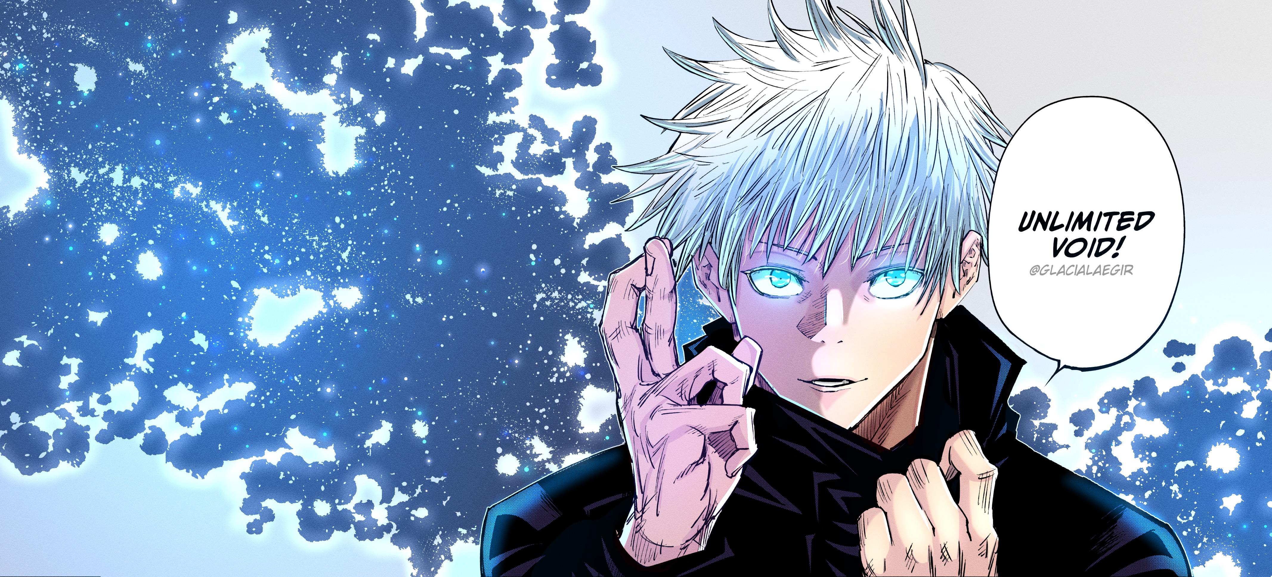 4266x1936 Gojo's Domain Expansion: Unlimited Void! (coloured by me)