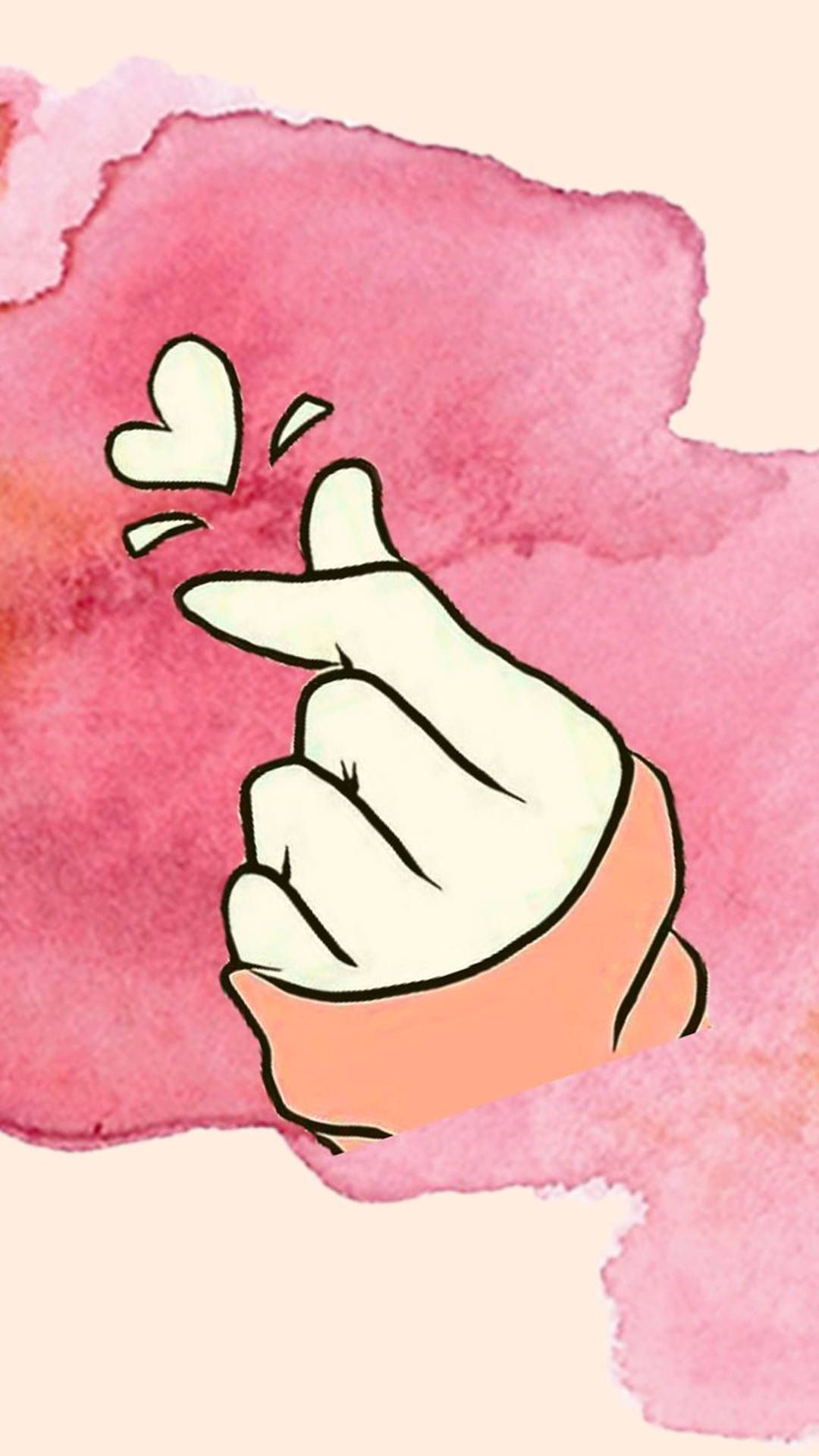 1080x1920 Download Aesthetic Korean Finger Heart Wallpaper