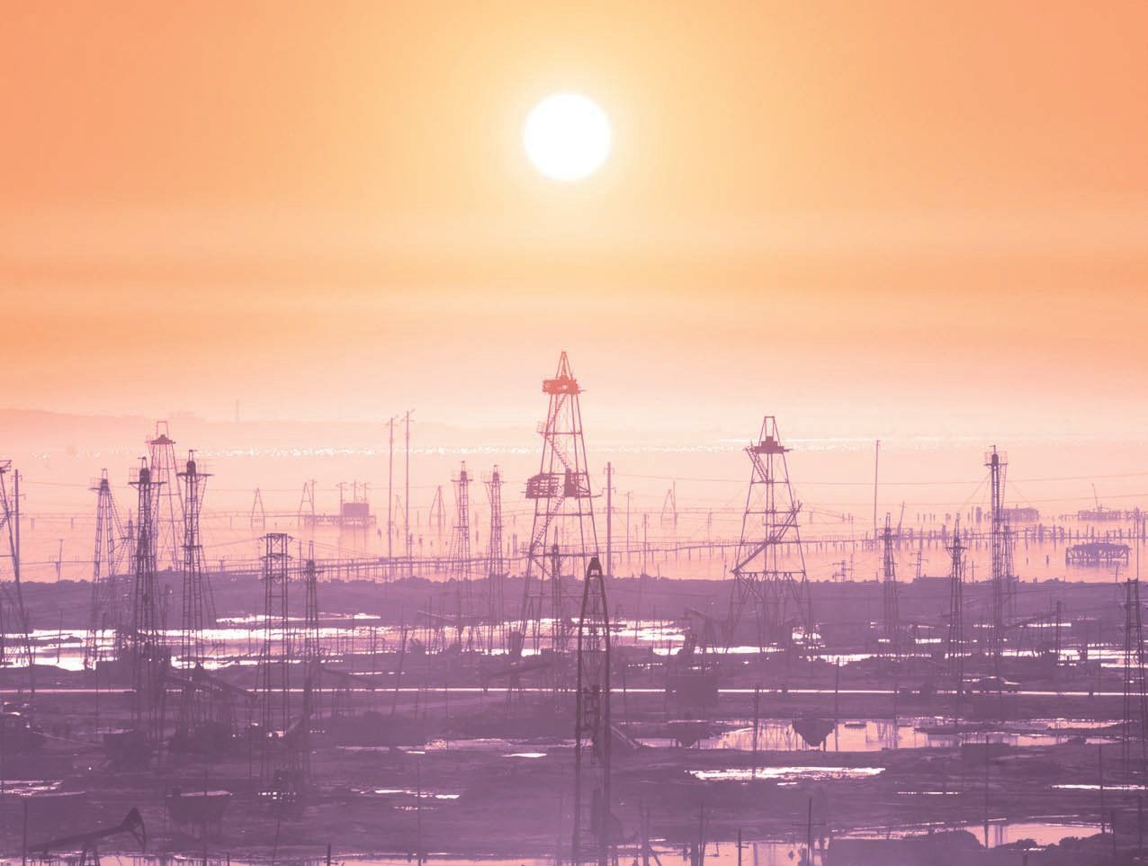 1276x963 An oil field on the edge of the Caspian sea