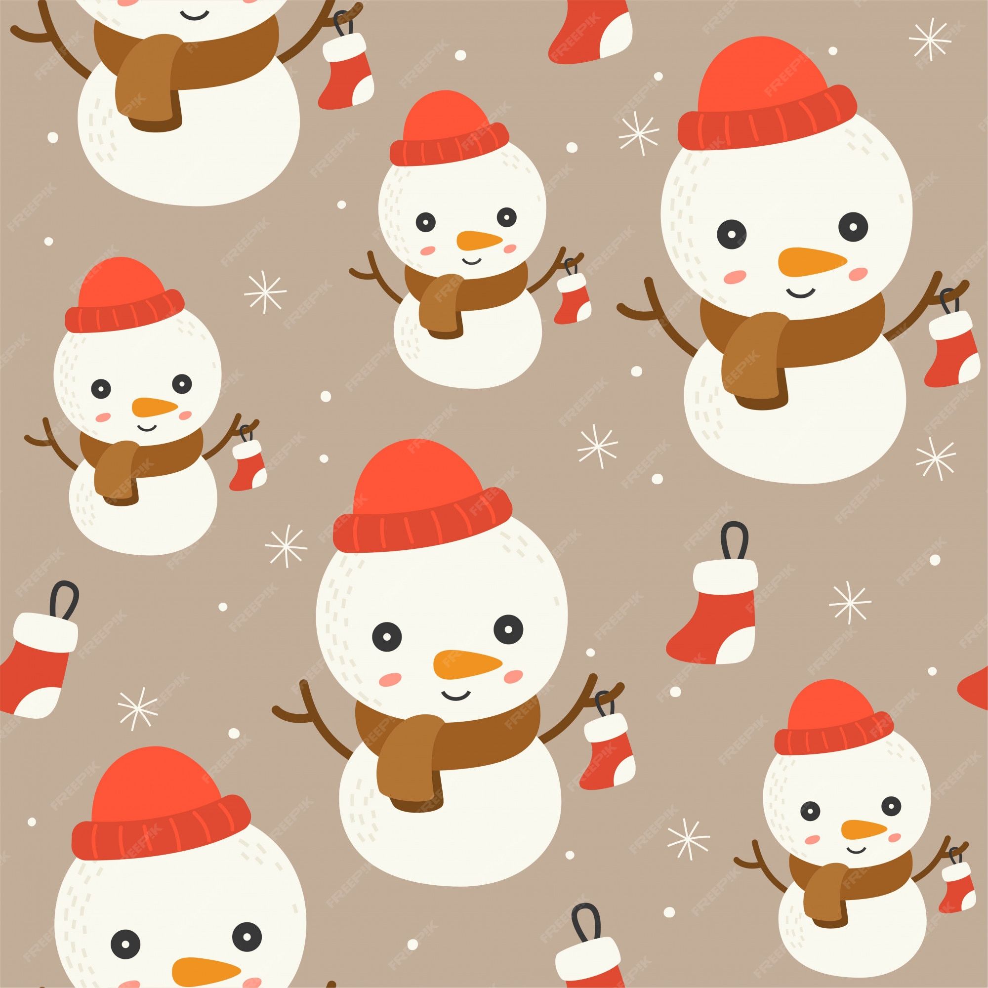 2000x2000 Premium Vector. Snowman editable line detail, christmas seamless pattern theme, for wallpaper.wrapping pape