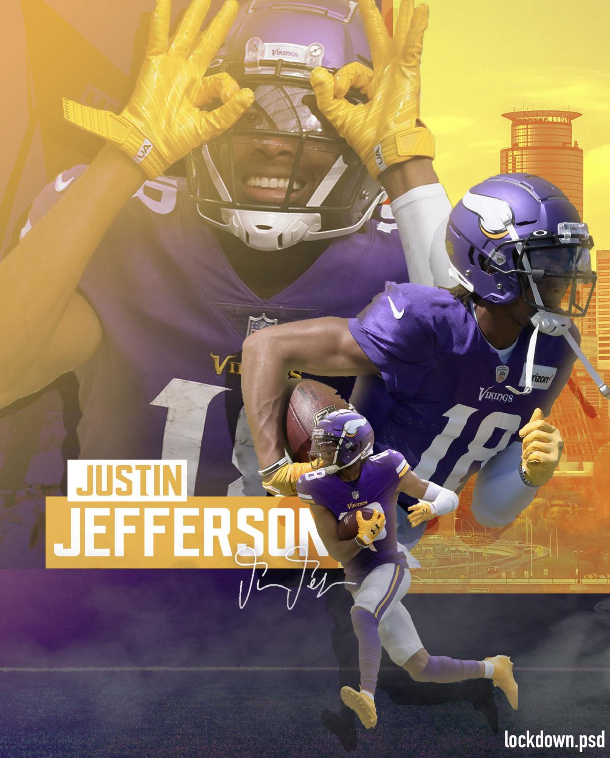 1242x1543 made a justin jefferson wallpaper for myself, though you guys might like it too