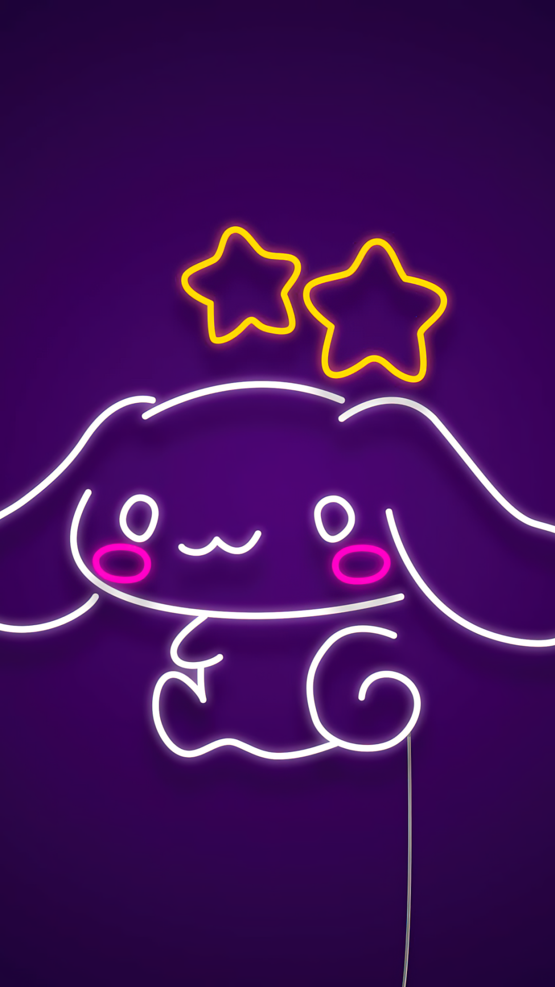 1080x1920 Cinnamoroll Wallpaper 4K, Neon, Purple background
