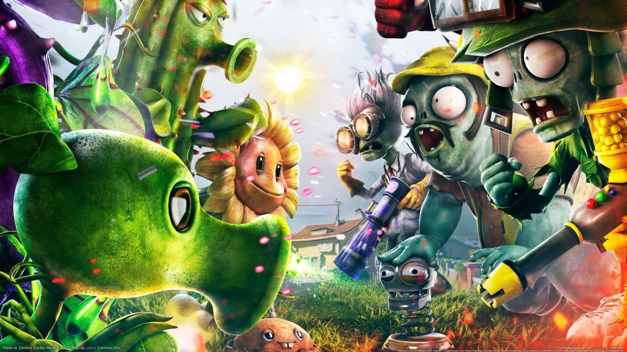 1245x700 Zombie Sunflowers Plants Vs Zombies Games 3D Graphics Fantasy Sci Fi Wallpaperx1440