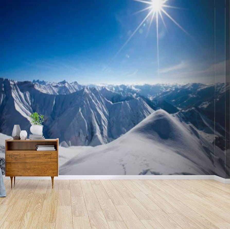 894x893 Beautiful landscape of Caucasus mountains Gudauri ski resort Georgia Canvas Print Wallpaper Wall Mural Self Adhesive Peel & Stick Wallpaper Home Craft Wall Decal Wall Poster Sticker for Living Room