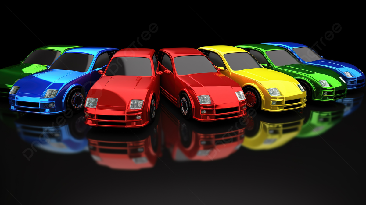 1200x673 Group Of Colors Cars Are In A Row On A Black Background, 3D Image Render Of A Series Of Open Car Containing Different Colors, HD Photography Photo Background Image And Wallpaper for