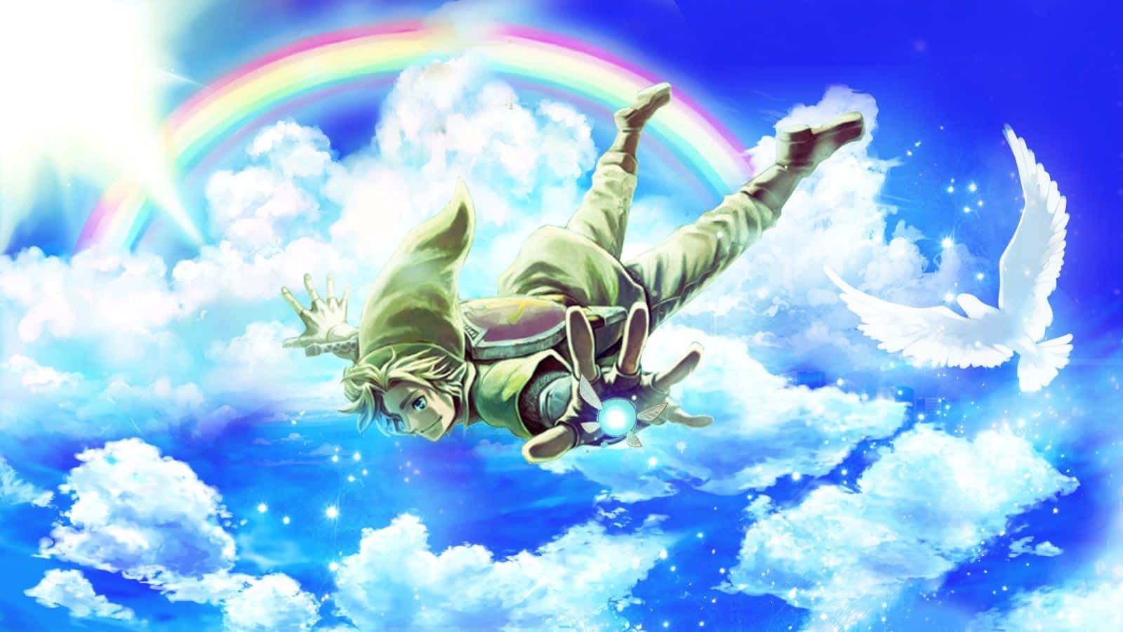 1600x900 Download Link and Zelda flying together in Skyward Sword Wallpaper