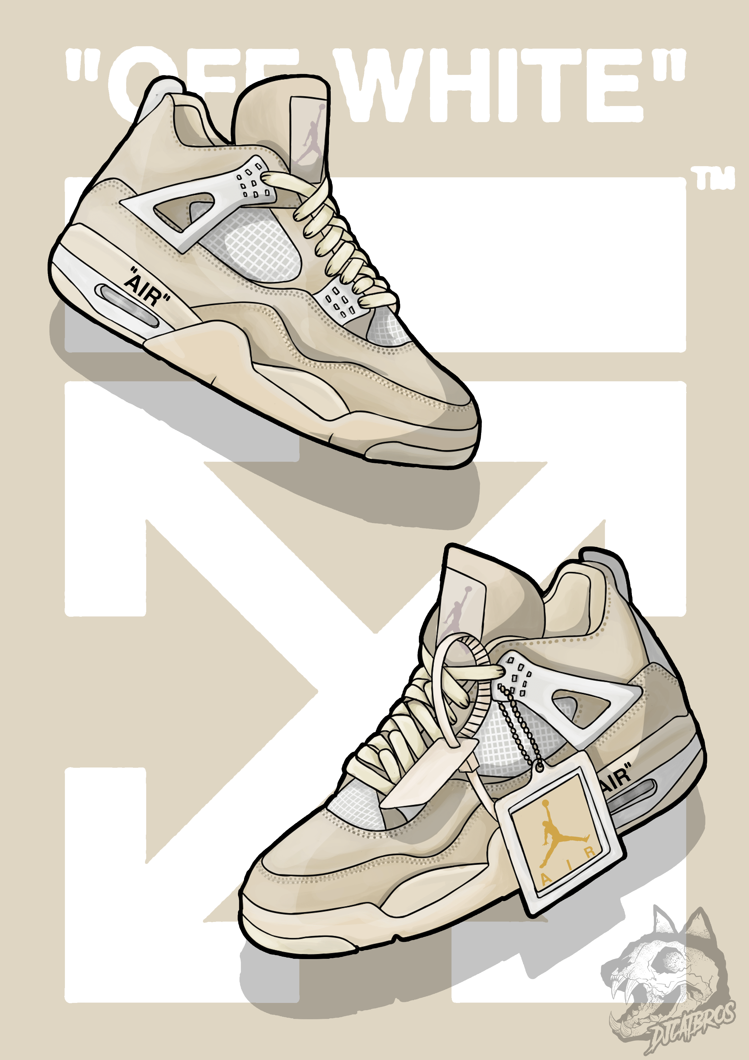 2480x3508 Jordan 4 Off White Wallpaper